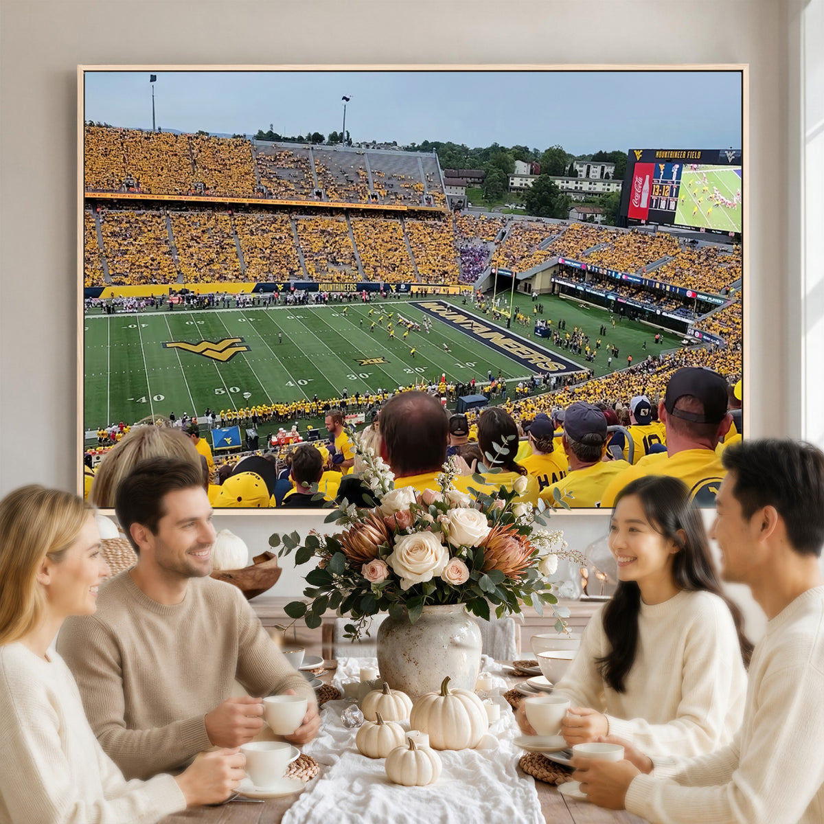 18056-MGV-CV-36X24 - Puskar Stadium Canvas Print Wall Art, Morgantown Print