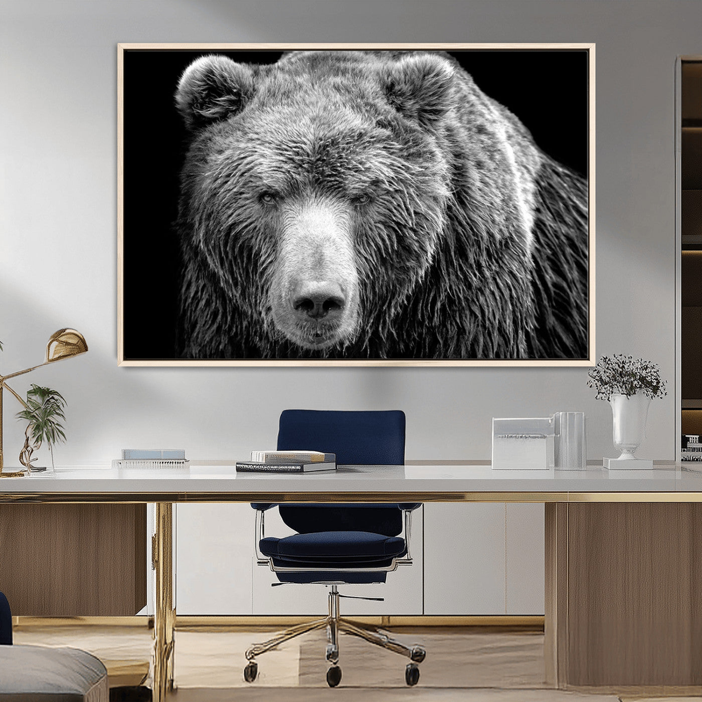MGV-FC-36X24 - 399 Grizzly Bear Canvas Print | Ready to Hang Wall Art | Rustic Farmhouse & Cabin Decor | Wildlife