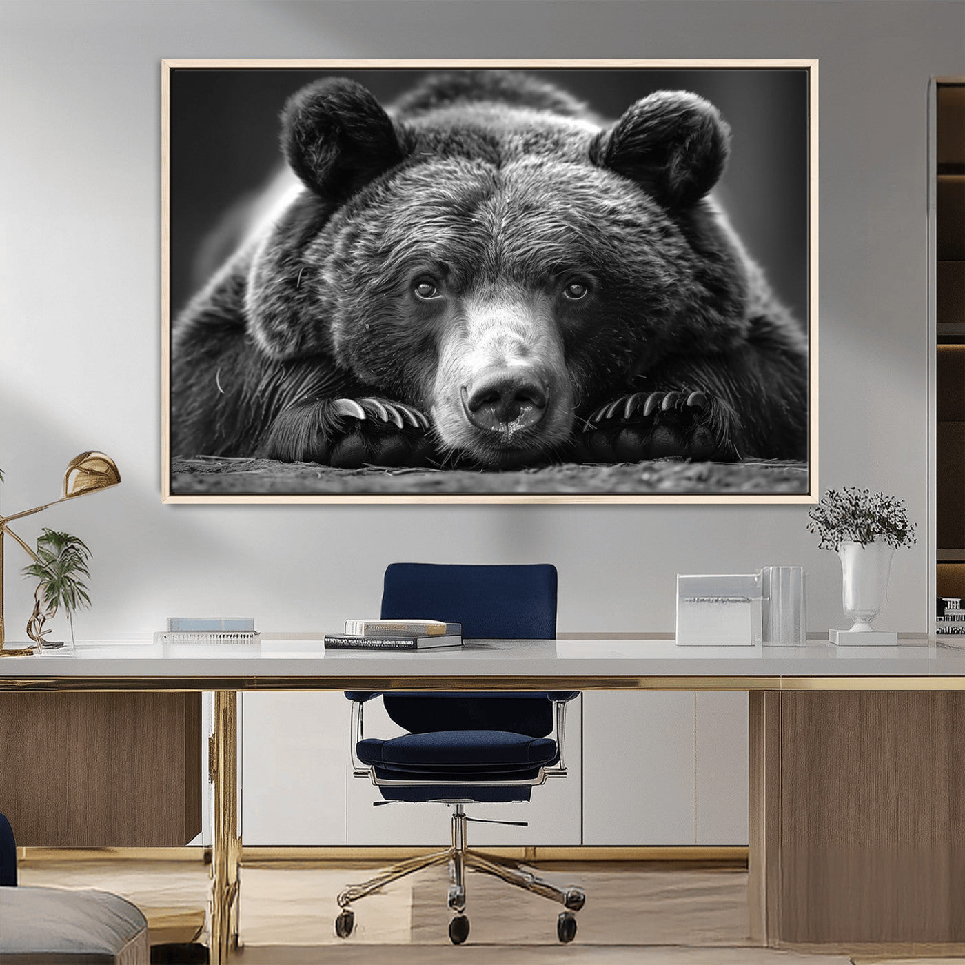 MGV-FC-36X24 - Resting Grizzly 399 Bear Canvas Print | Ready to Hang Wall Art | Rustic Cabin & Farmhouse Decor |