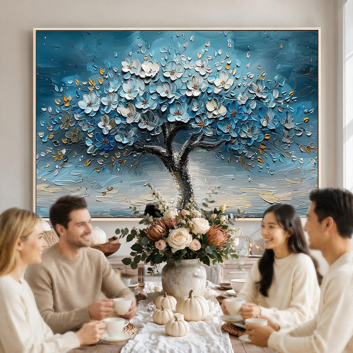 24109-_Poster-30x20 - Abstract Blooming Tree Wall Art Canvas Print, Floral Modern Home Decor