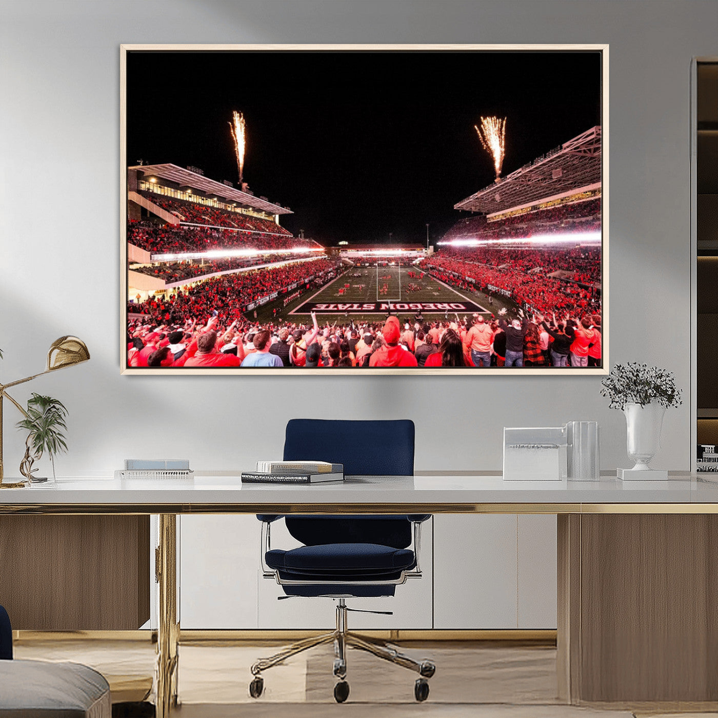 MGV-FC-36X24 - Oregon State Beavers Football Team Print - Corvallis Reser Stadium Wall Art Canvas Print