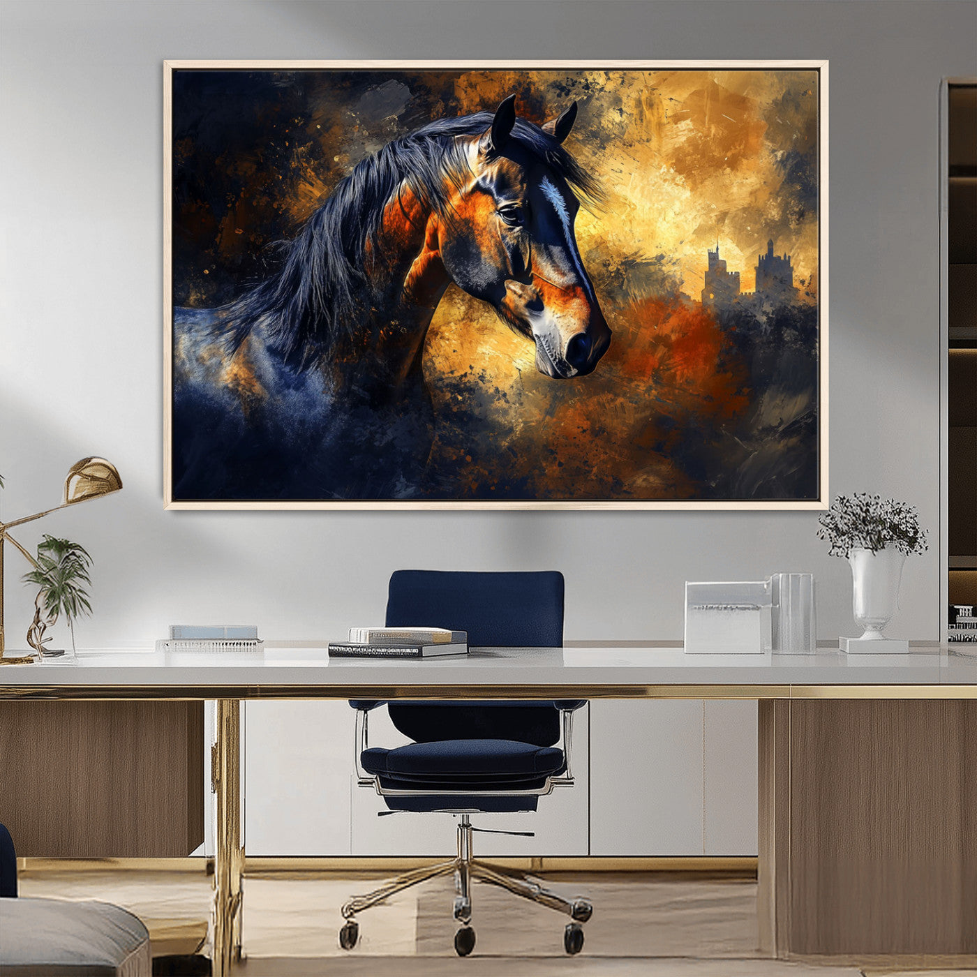 MGV-FC-36X24 - Abstract Horse Art Print - Abstract Canvas Wall Art | Perfect for Rustic Farmhouse, Modern, or