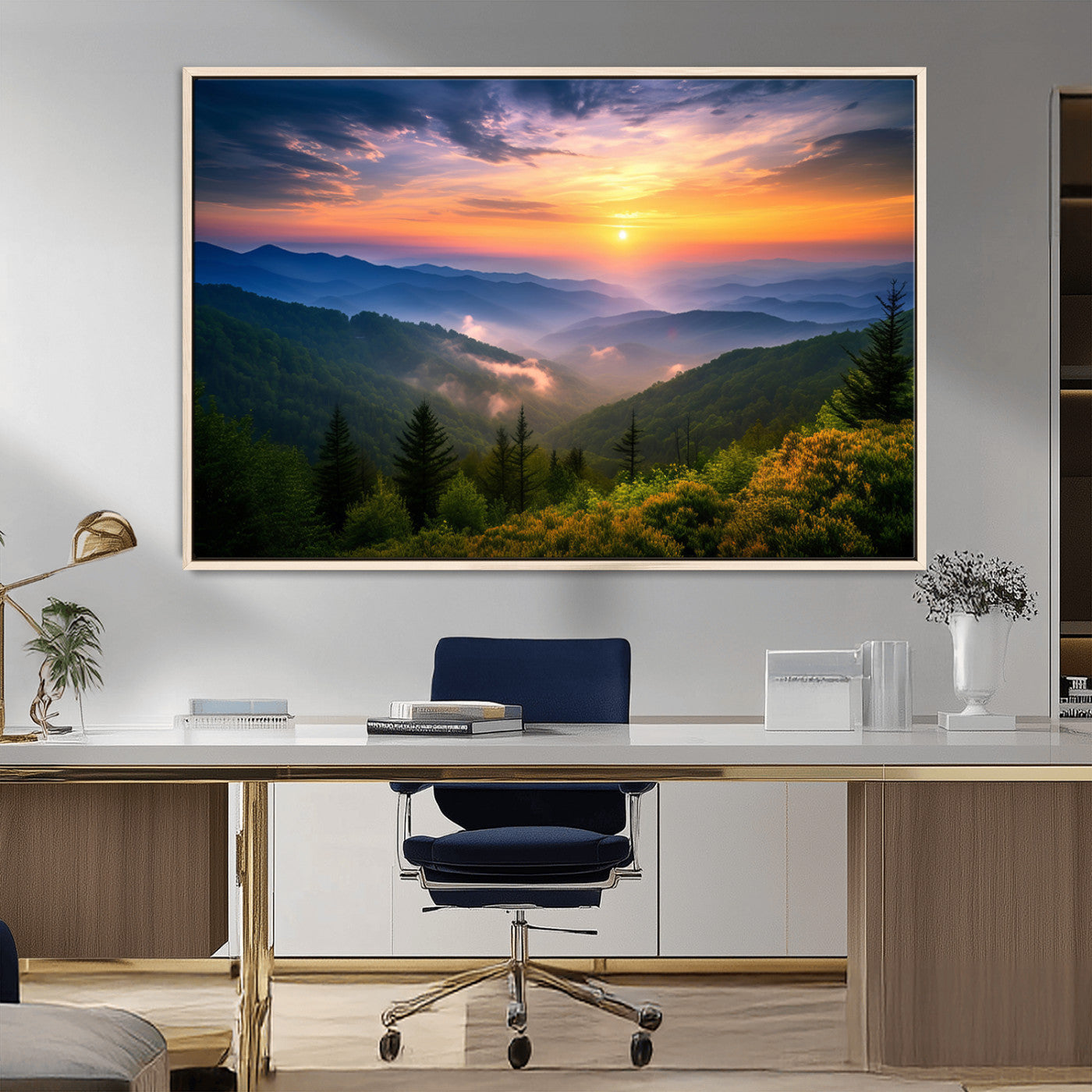 MGV-FC-36X24 - Majestic Mountain Sunrise Print | Landscape Wall Art | Canvas Print Ready to Hang | Farmhouse Wall