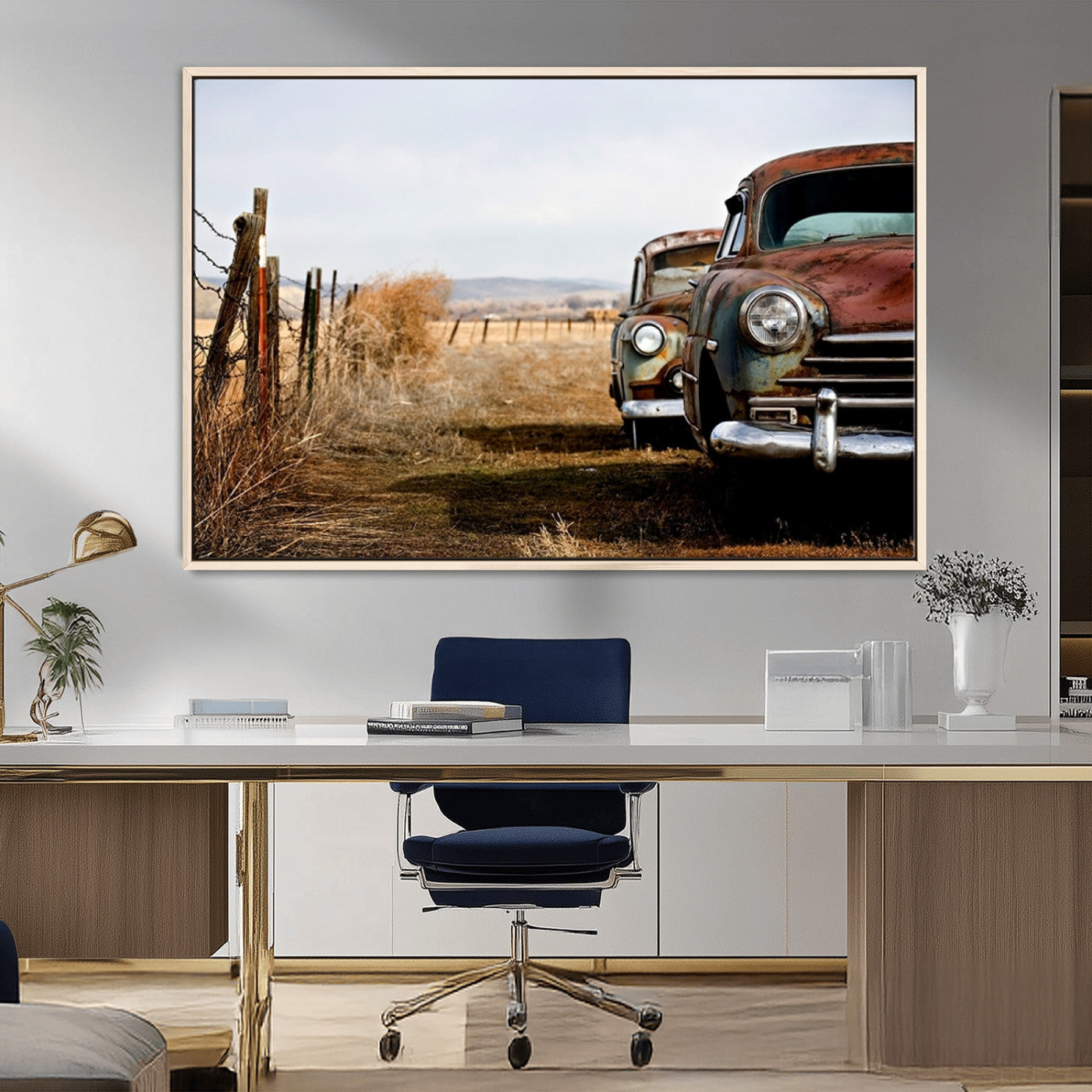 -Classic Cars Vintage Wall Art Canvas Print