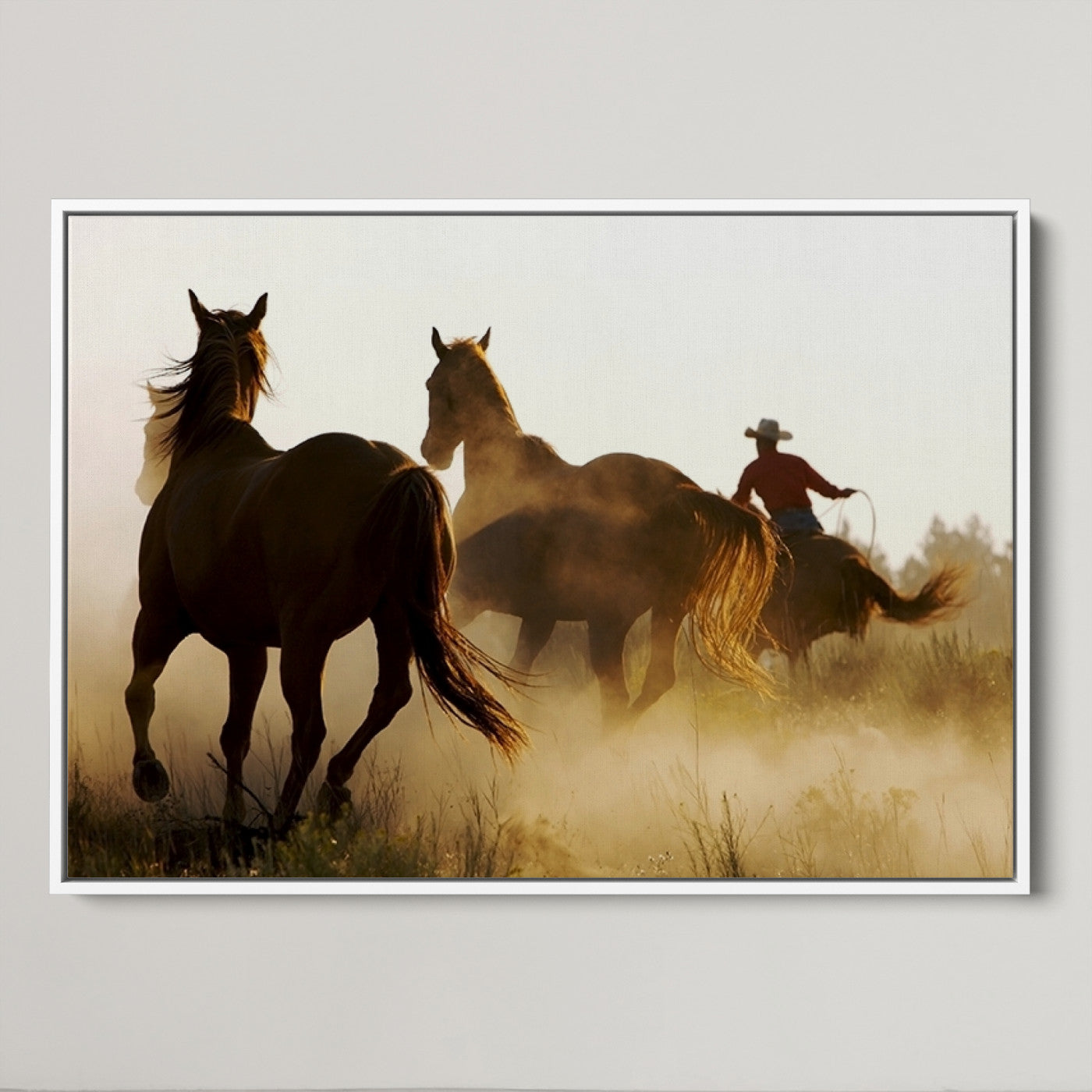 49068-MGV-CV-36X24-Horses and Cowboys Wall Art Canvas Print