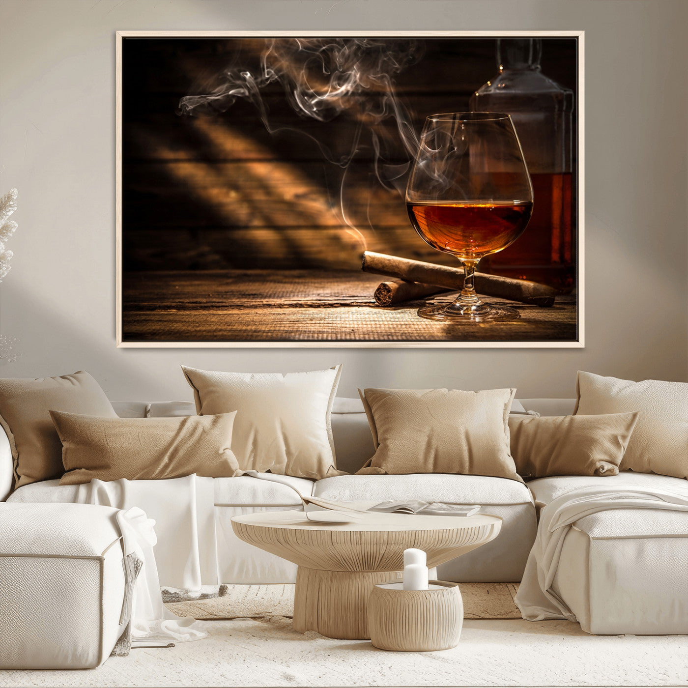 MGV-FC-36X24 - Whiskey and Cigar Wall Art Canvas Print