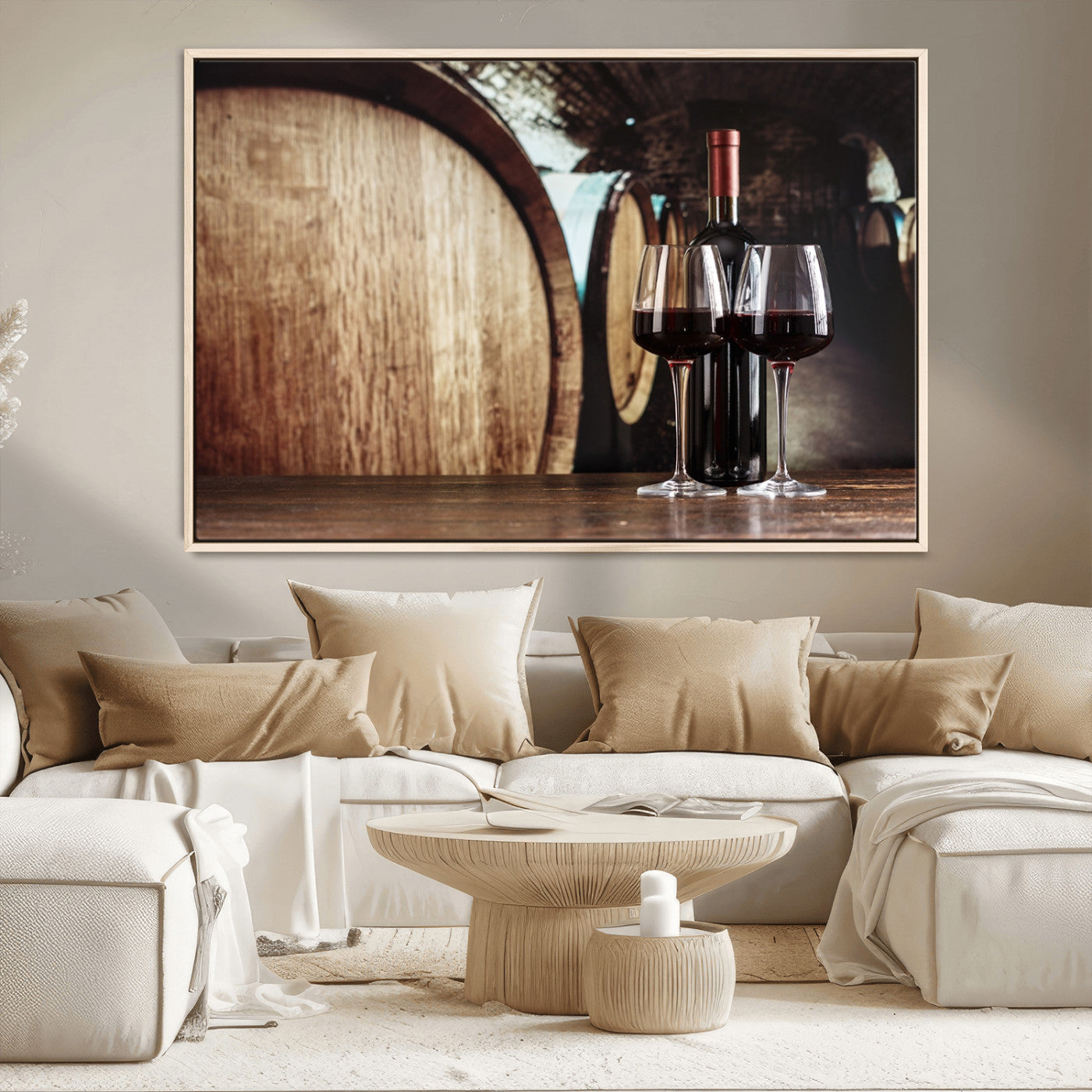 MGV-FC-36X24 - Wine and Barrel Wall Art Canvas Print