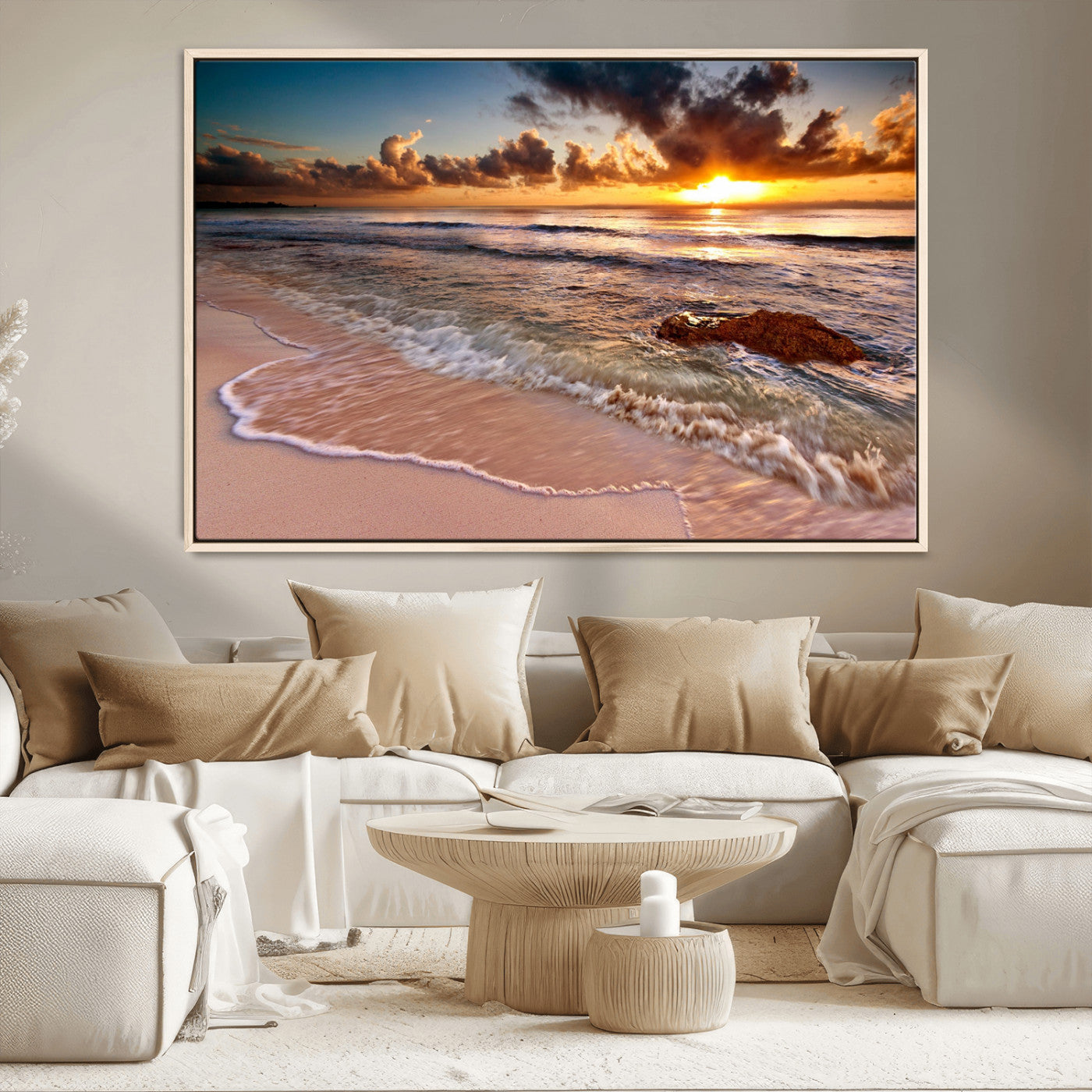 MGV-FC-36X24 - Sunset on Ocean Wall Art Canvas Print