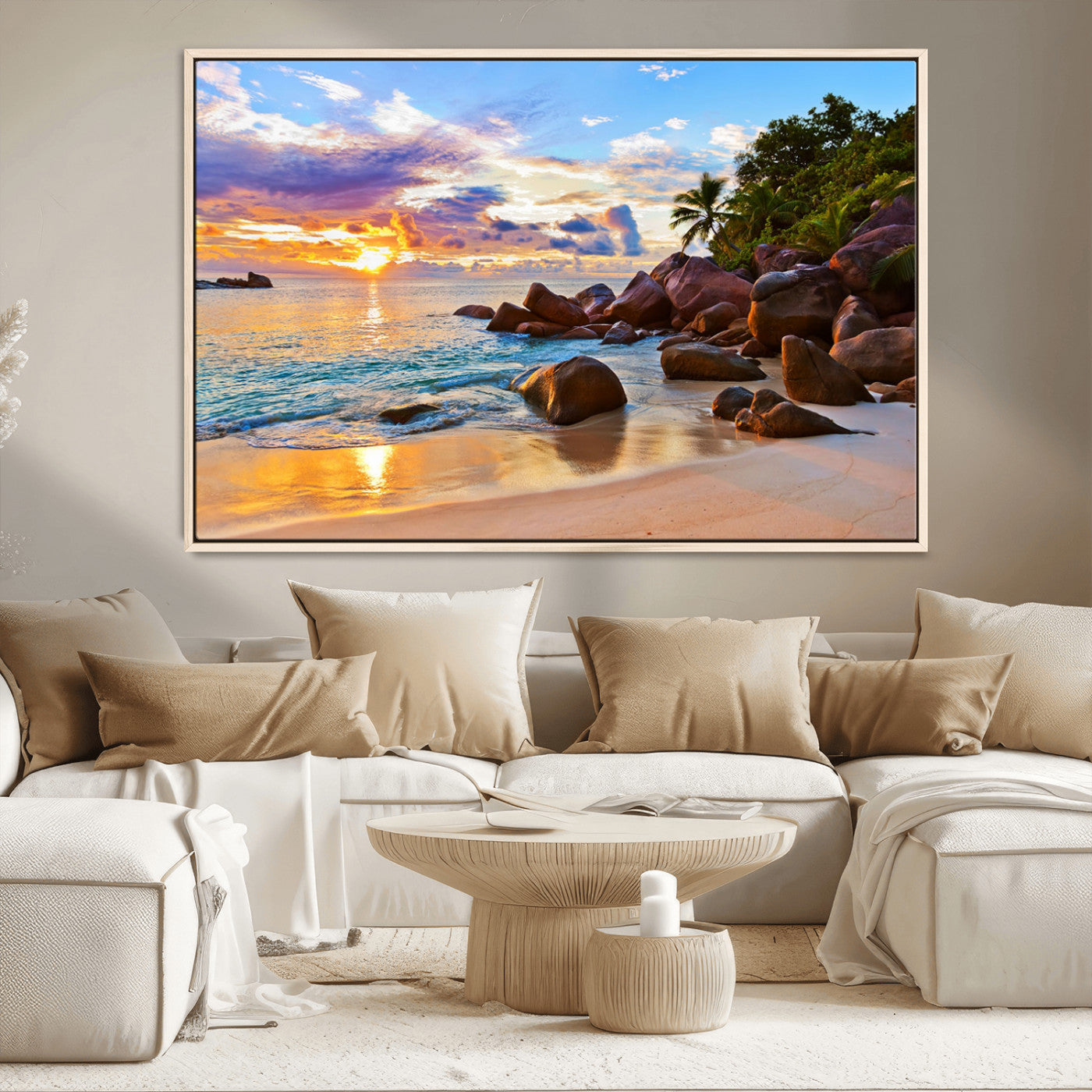 MGV-FC-36X24 - Tropical Island Beach Sunset Canvas Print