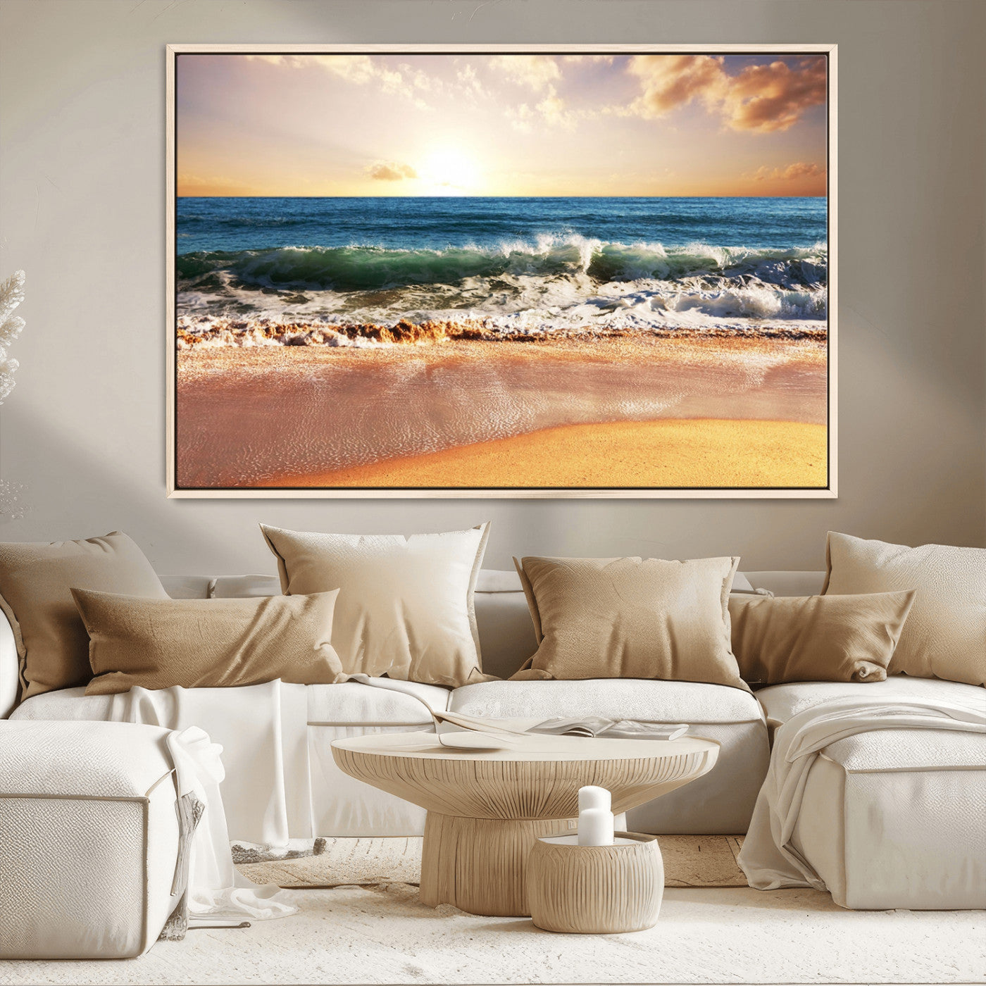 MGV-FC-36X24 - Serene Beach Path Canvas Art, Giclee Canvas Print with Gallery Wrap, Coastal Sand Dunes Wall Art Featuring Canon Print Quality
