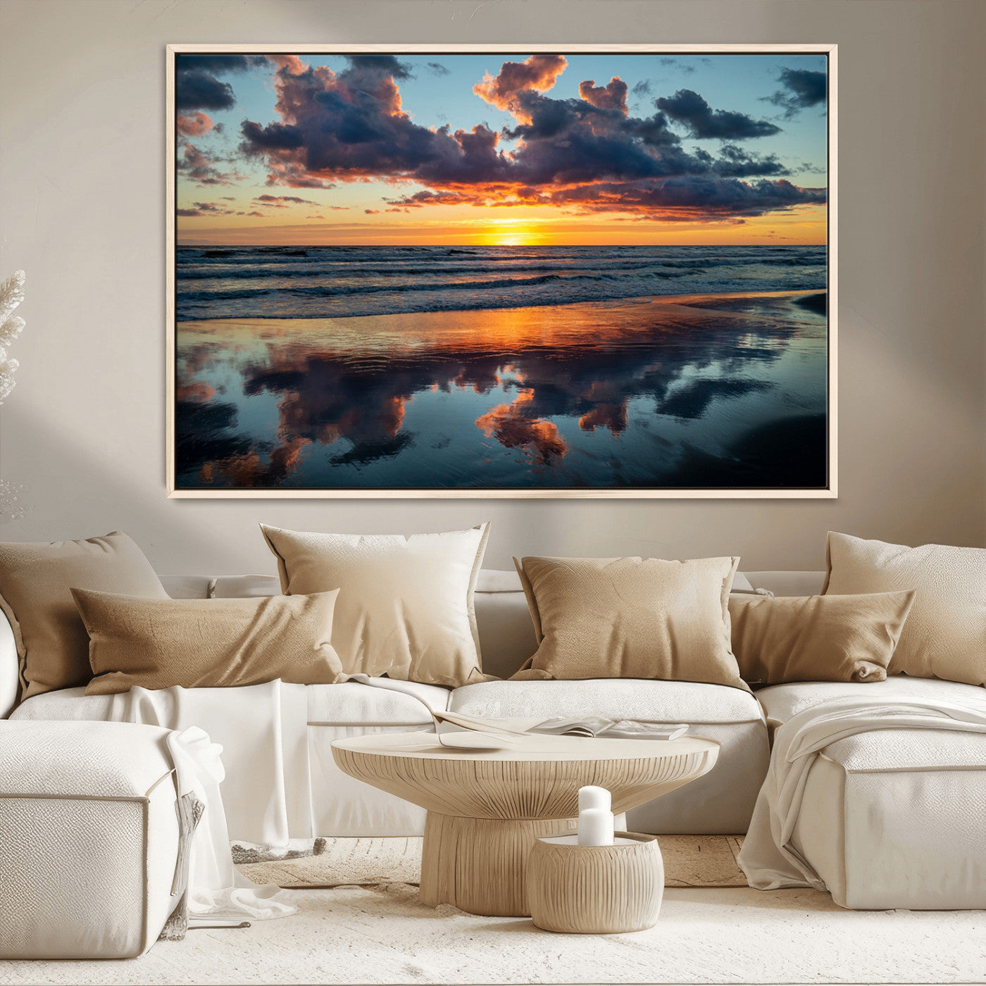 MGV-FC-36X24 - Cloudy Weather At The Beach Wall Art Canvas Print