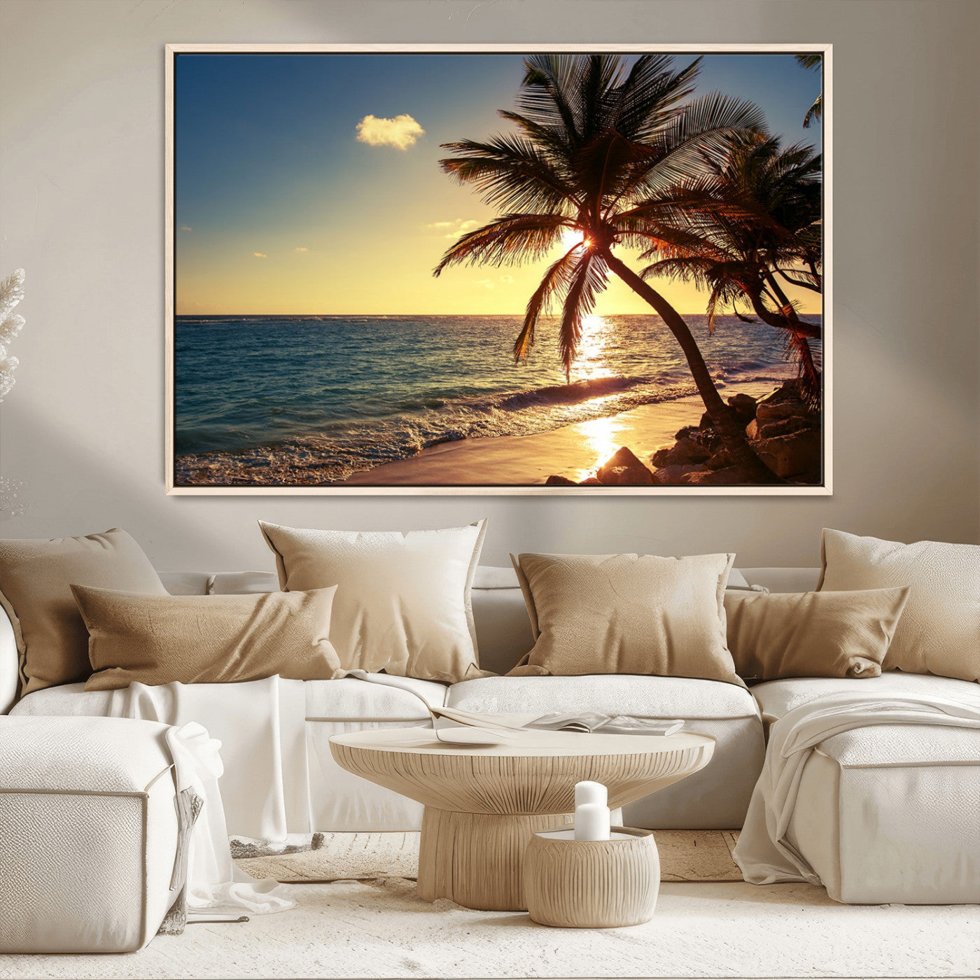 MGV-FC-36X24 - Sunset Palm Trees Wall Art Canvas Print