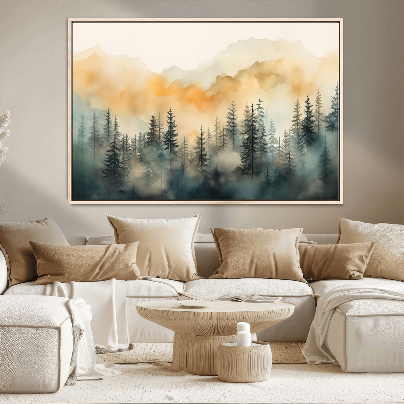 34155-MGV-CV-36X24-Abstract Forest Print - Mountain Wall Art | Autumn Landscape Canvas Print for Living Room, Bedroom, or Office | Large Wall Art Decor