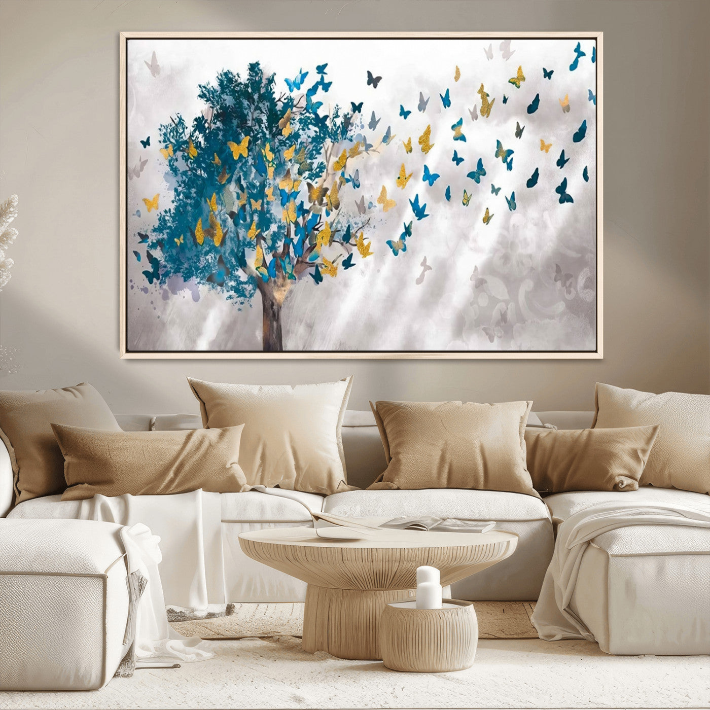 MGV-FC-36X24 - Tree Butterfly Abstract Tree and Butterfly Wall Art Canvas Print