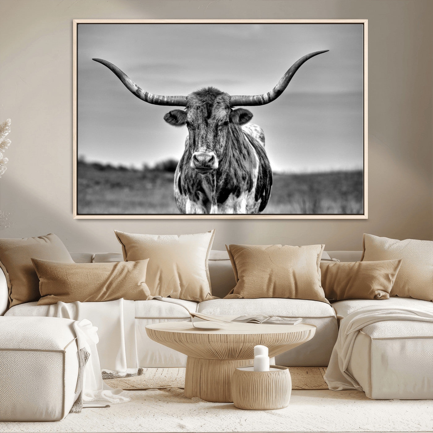 MGV-FC-36X24 - Texas Longhorn Cpw Wall Art, Texas Longhorn Canvas, Cattle Canvas Print