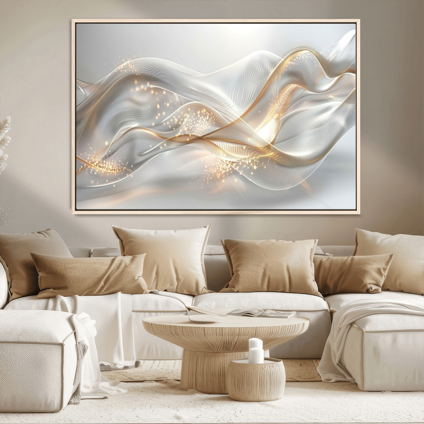 -Abstract art Grey and Gold Lines Wall Art