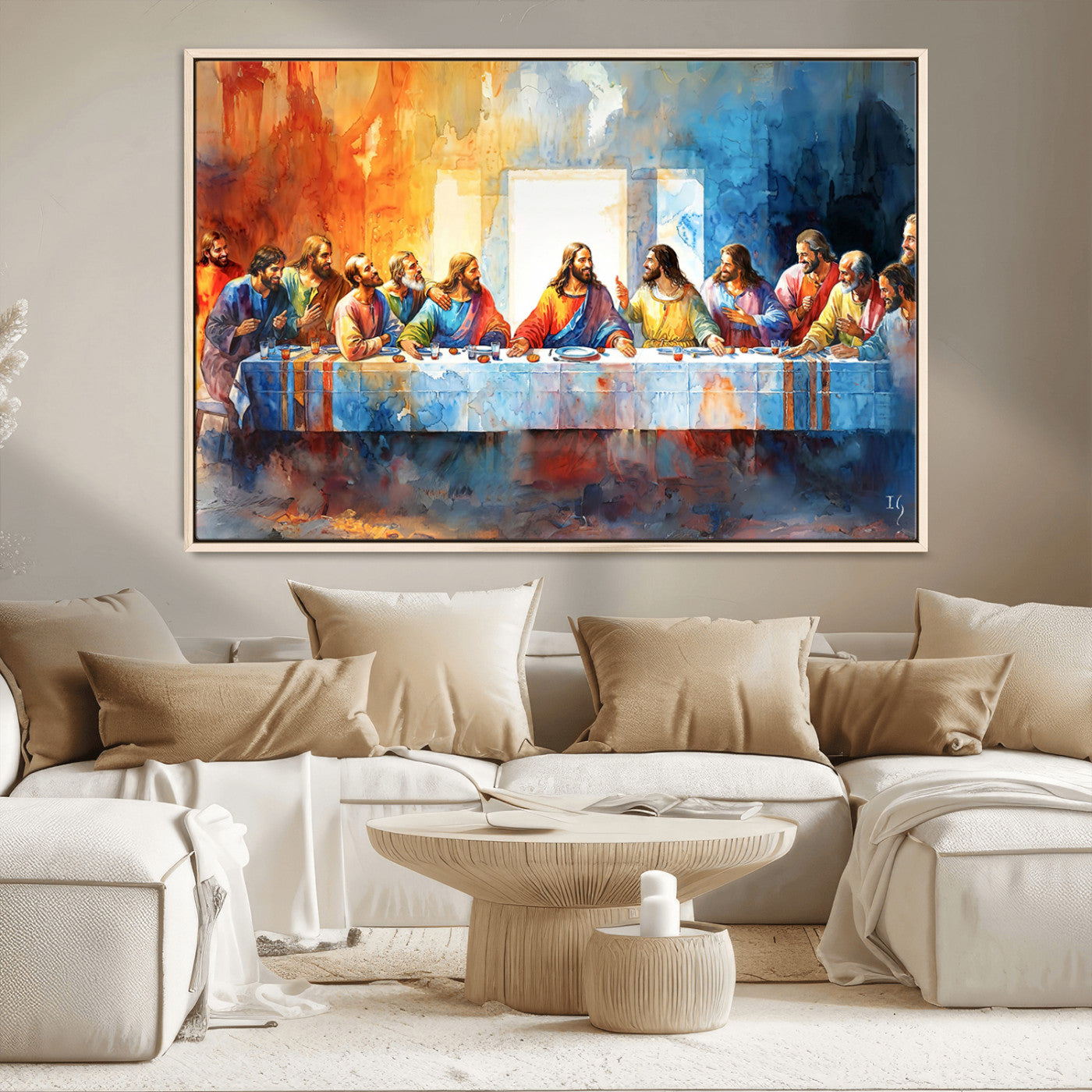 MGV-FC-36X24 - Abstract Waterolor The Last Supper Wall Art