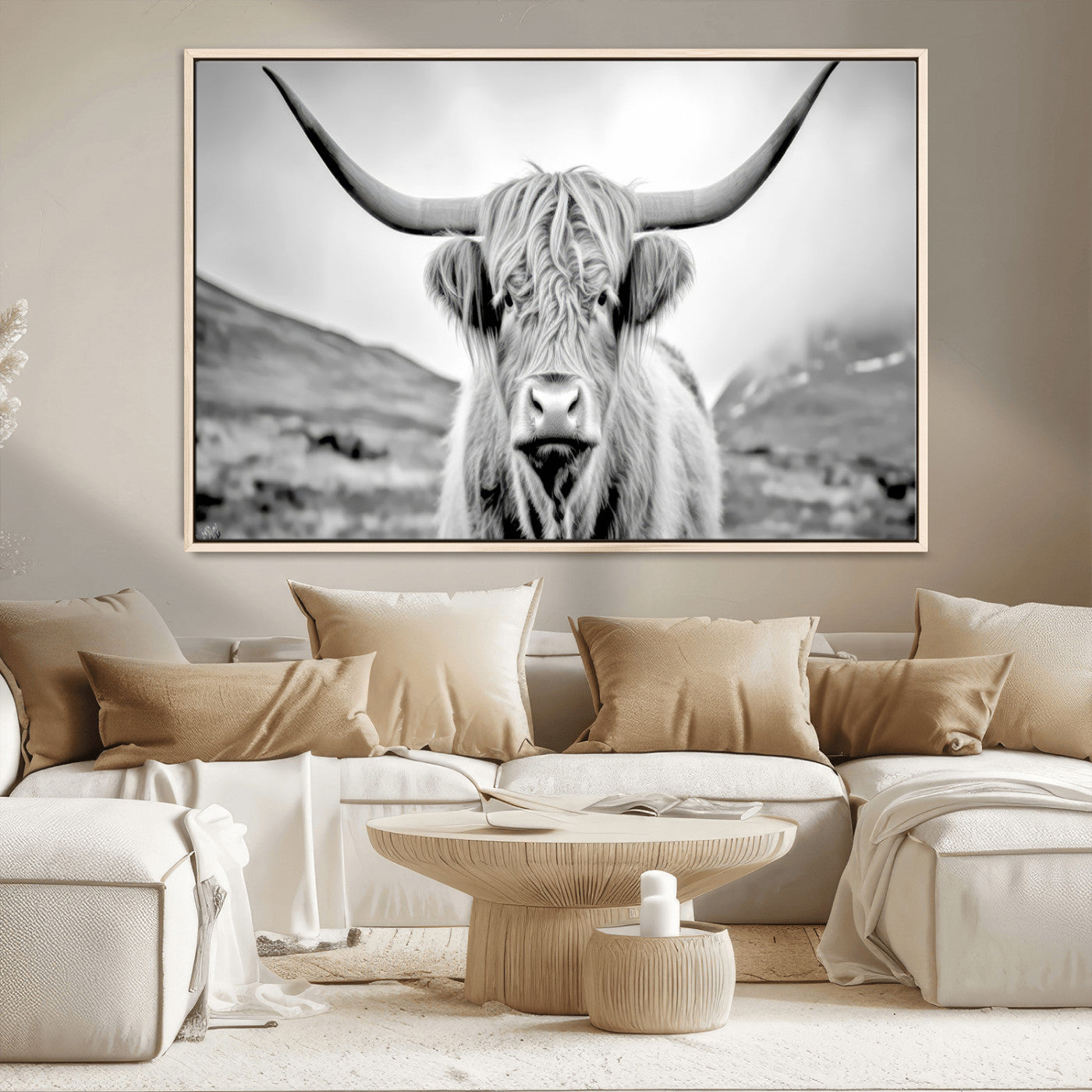 MGV-FC-36X24 - Scottish Cow Wall Art Canvas Print