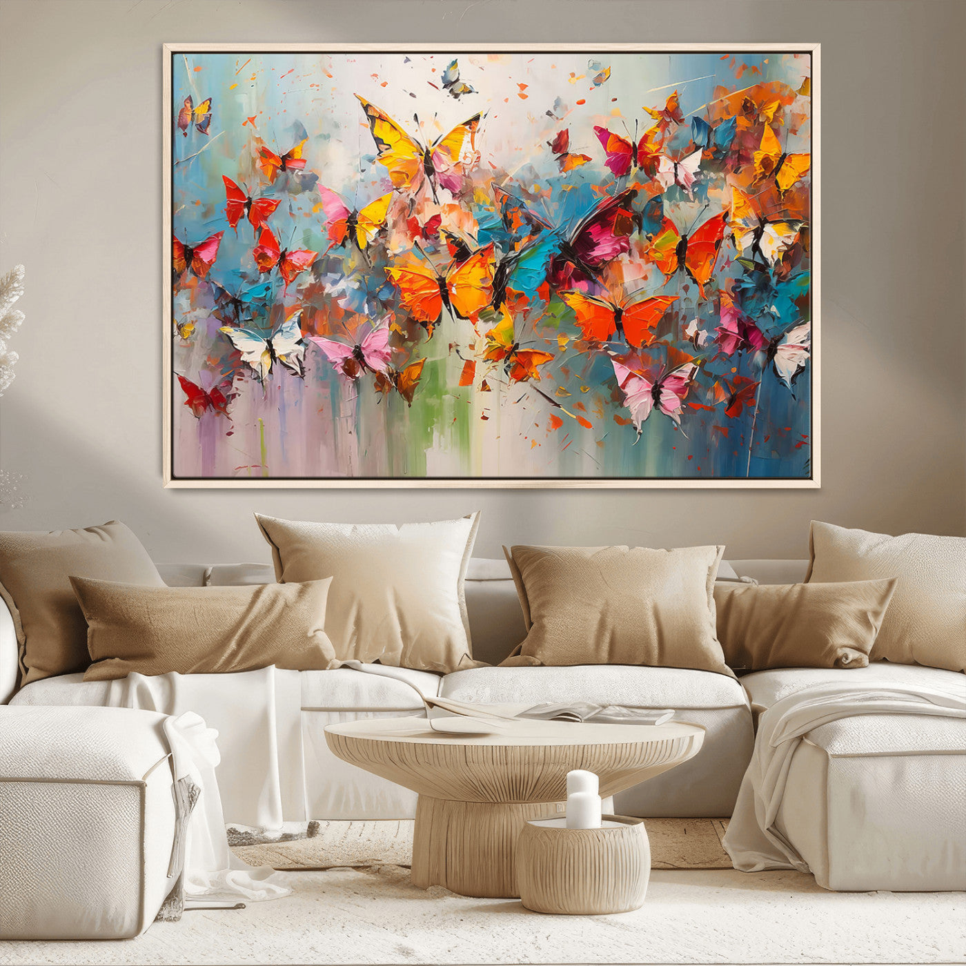 -Abstract Butterfly Wall Art Canvas Print