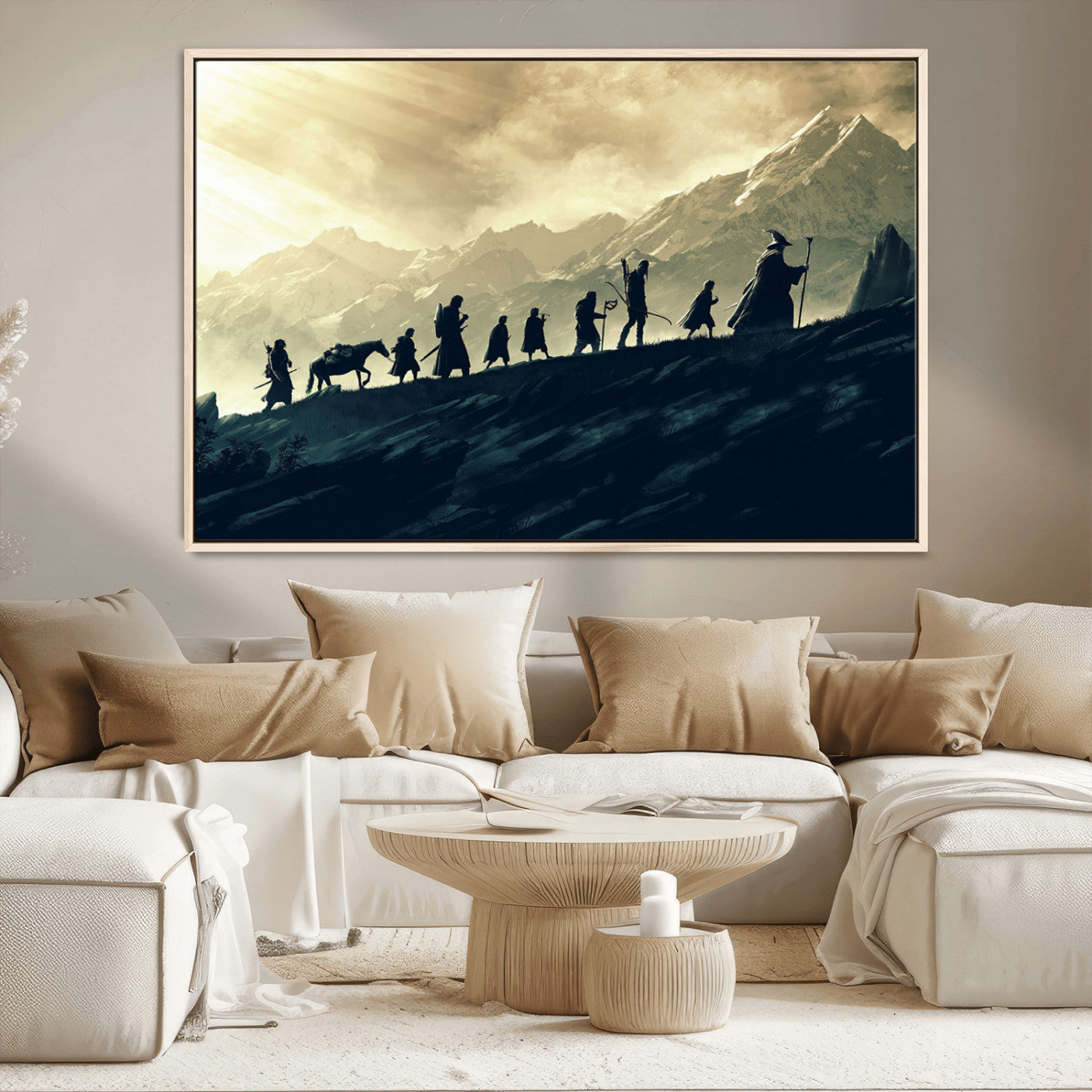 41574-MGV-CV-36X24-Lord of the Rings Silhouette Wall Art Capturing the Epic Quest Through Middle-Earth - The
