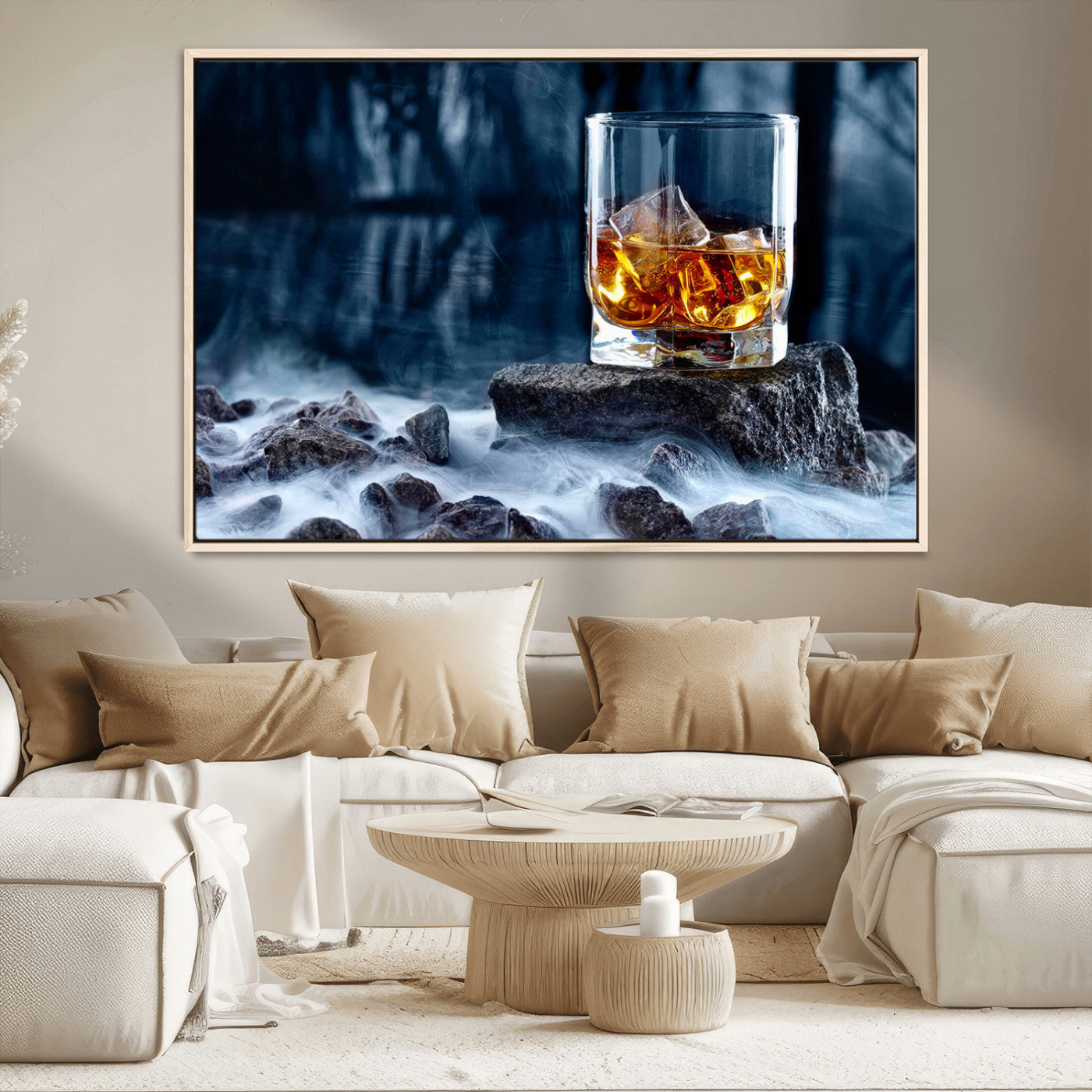 MGV-FC-36X24 - Whiskey Ice Wall Art Canvas Print