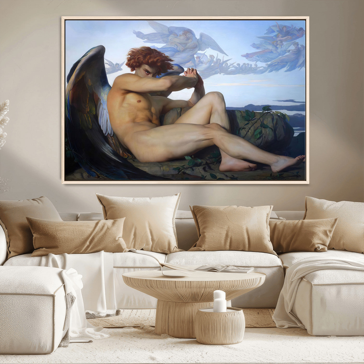 -Fallen Angel Wall Art Canvas Print – Classic Art, Framed, Ready to Hang - Alexandre Cabanel