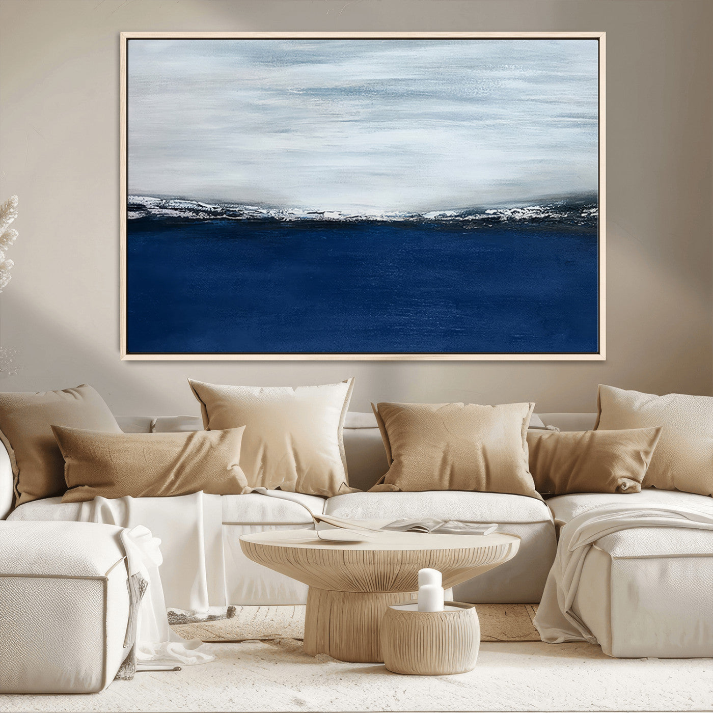 MGV-FC-36X24 - Navy Blue Abstract Wall Art Canvas Print