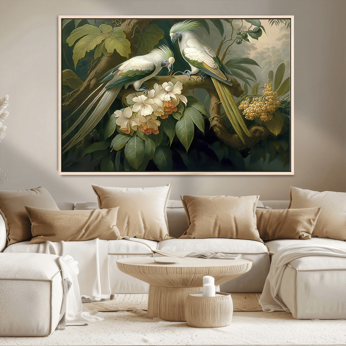 -Tropical Paradise Print Wall Art Stunning Artwork of a Parrot in a Lush Forest with Beautiful