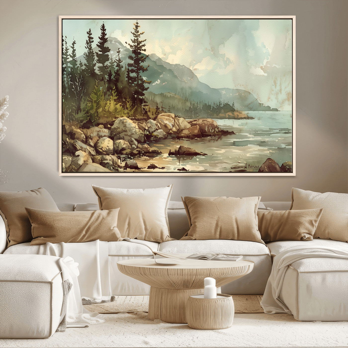 MGV-FC-36X24 - Abstract Acadia National Park Wall Art Canvas Print - Stunning 3-Panel Wall Art Canvas Print, Framed, Ready to Hang