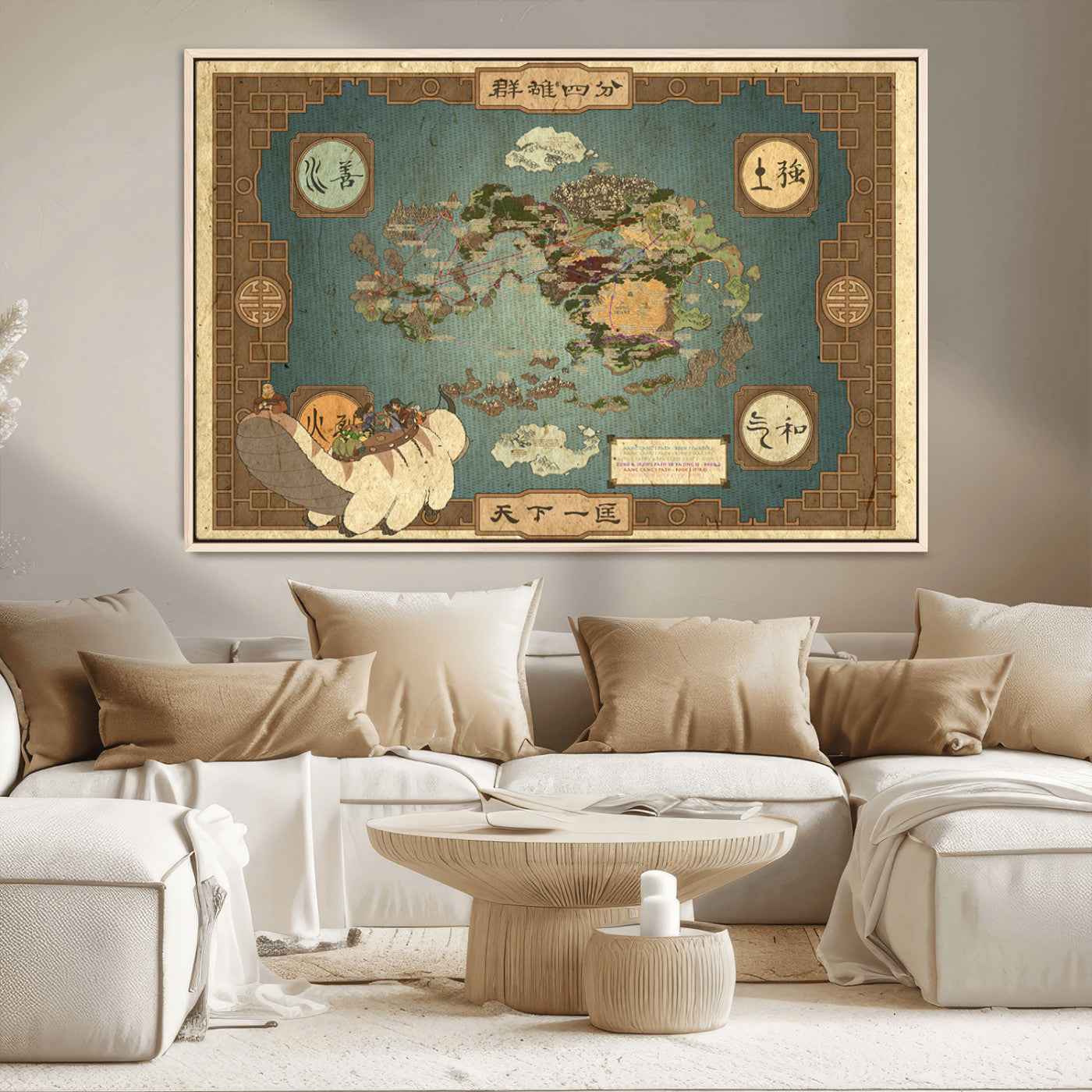 MGV-FC-36X24 - Push Pin World Map Canvas Print – Framed Wall Art for Couples to Track Their Travels – Anniversary