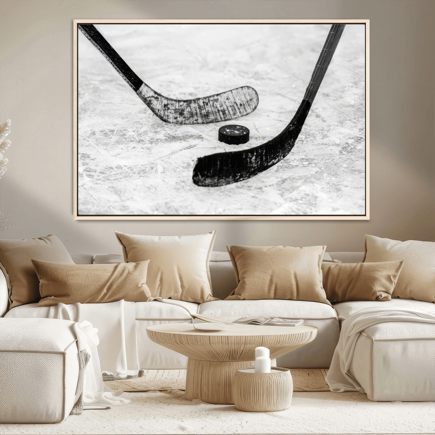 MGV-FC-36X24 - Winter Ice Hockey Sport Canvas Wall Art Print - Hockey Wall Art Print