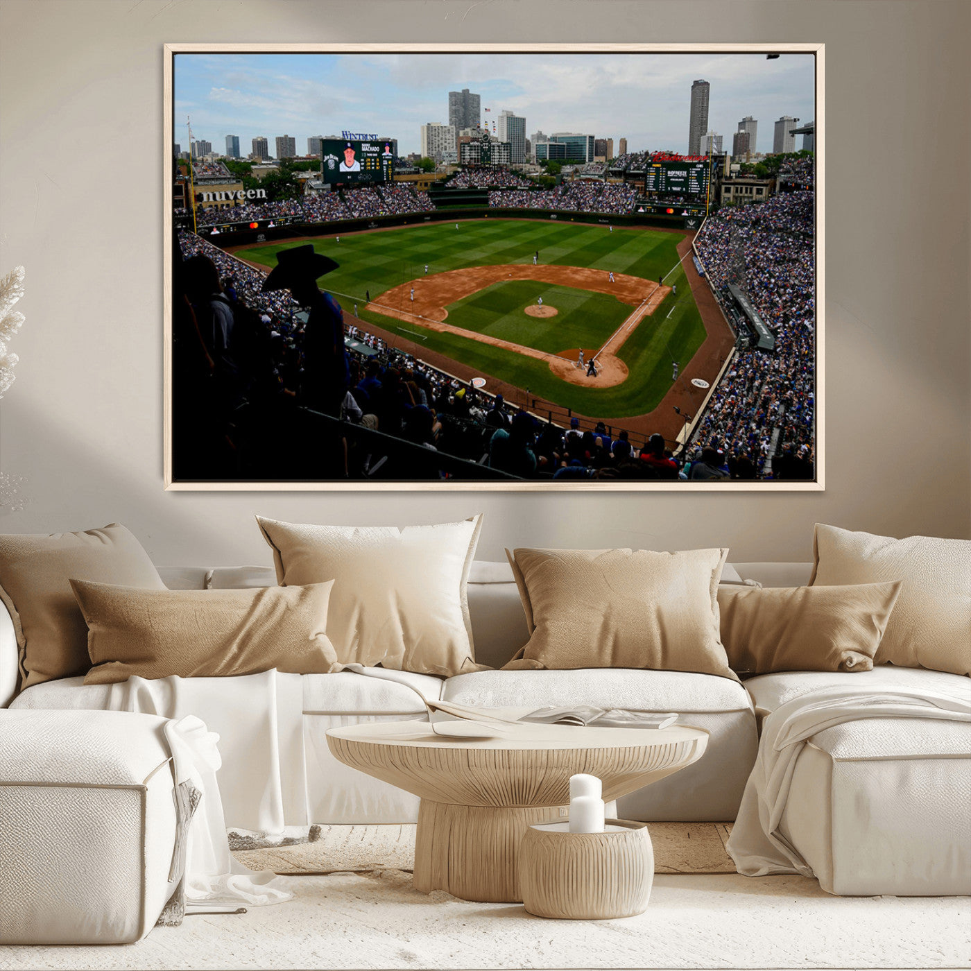 MGV-FC-36X24 - Chicago Cubs Baseball Team Print - Wrigley Field Stadium Wall Art Canvas Print