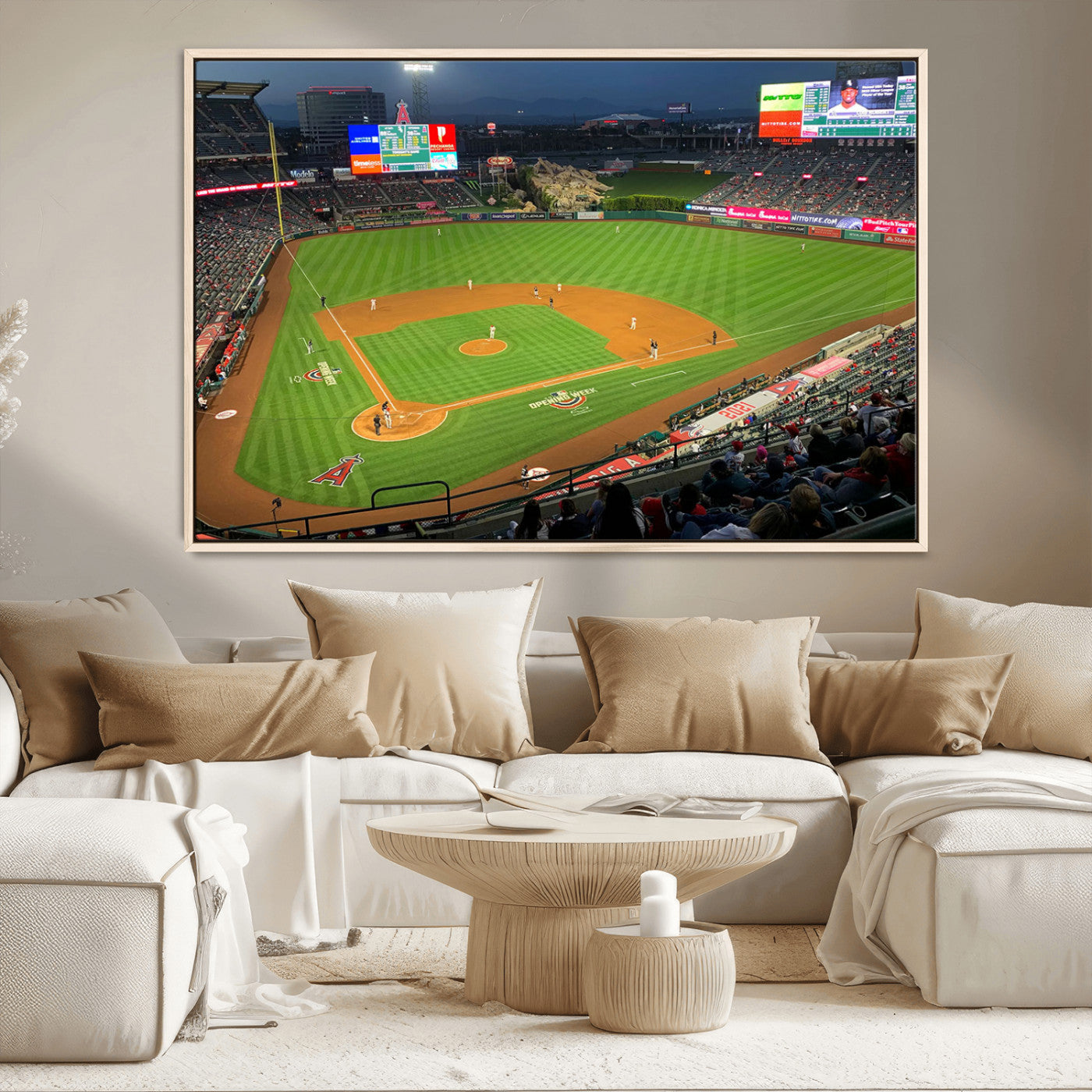 MGV-FC-36X24 - Angel Stadium Aerial View – Los Angeles Angels Baseball Canvas Print, Framed, Ready to Hang
