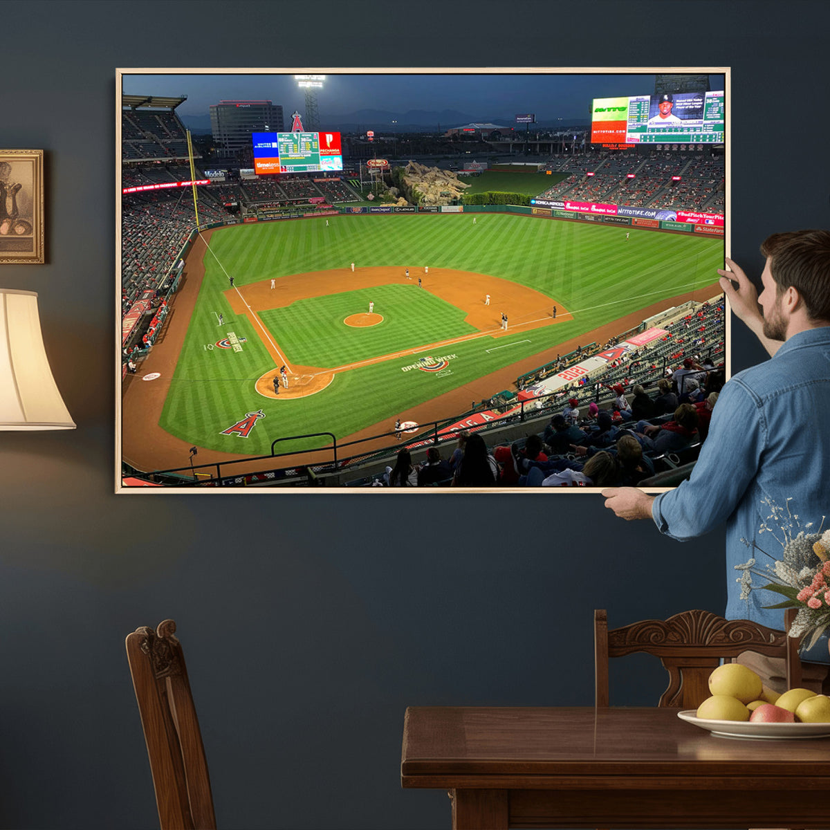 93707-MGV-CV-36X24 - Angel Stadium Aerial Canvas Print | Los Angeles Angels Baseball