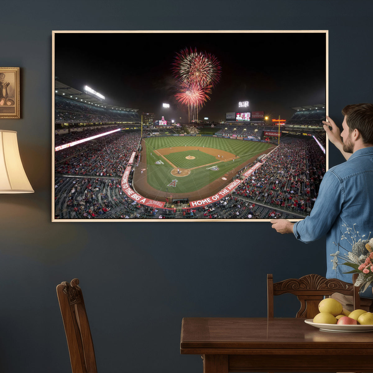 63592-MGV-CV-36X24 - Angel Stadium in Los Angeles Stadium Wall Art Canvas Print