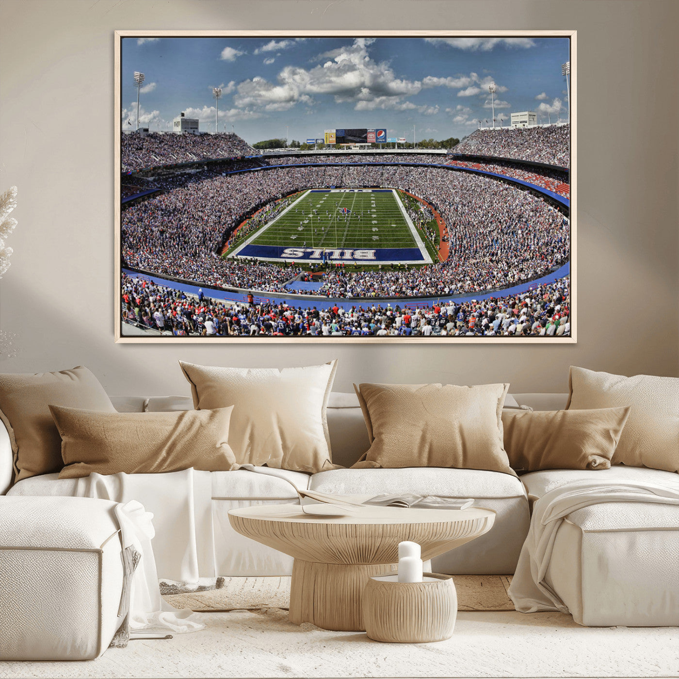 MGV-FC-36X24 - Buffalo Bills Highmark Stadium Wall Art Canvas Print - Bills Stadium Game Day Triple Canvas Wall Art - Buffalo Bills NFL Match