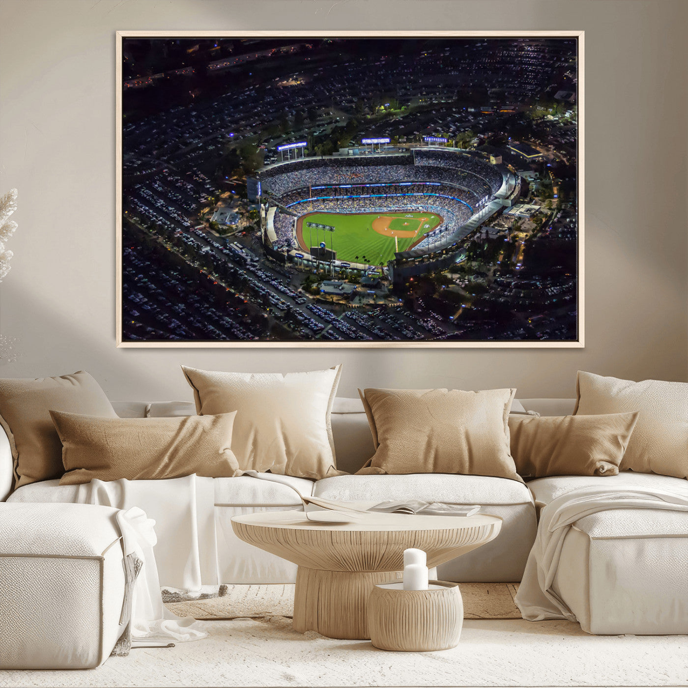 MGV-FC-36X24 - Los Angeles Dodgers Baseball Team Print - California Dodger Stadium Wall Art Canvas Print