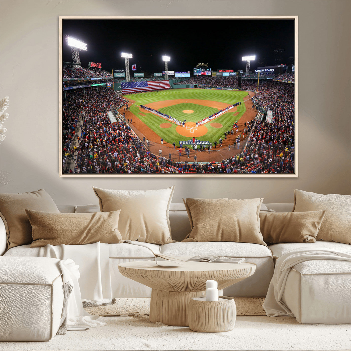 MGV-FC-36X24 - Fenway Park Wall Art Canvas Print | Large Baseball Stadium Canvas Print for Boston Red Sox Fans | Framed Ready-to-Hang Boston Sports Decor Artwork