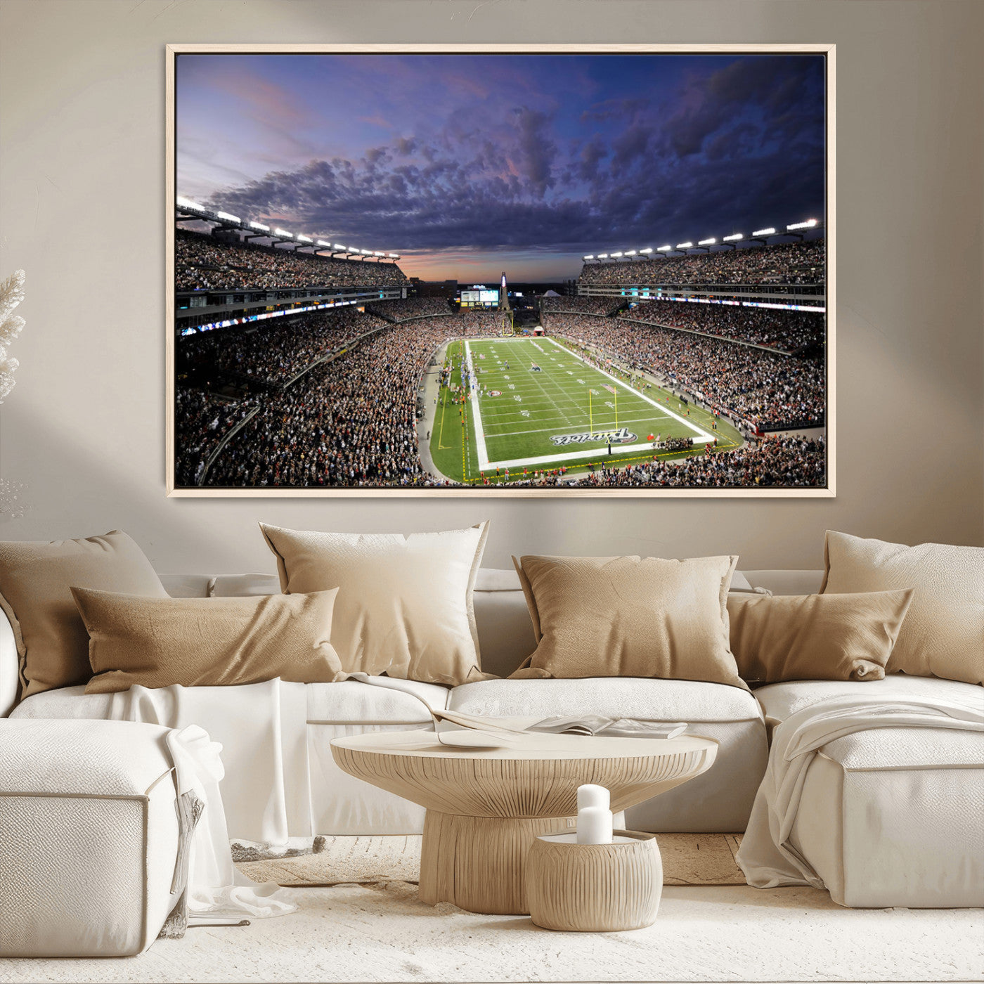 MGV-FC-36X24 - New England Patriots Football Team Print - Foxborough Gillette Stadium Wall Art Canvas Print
