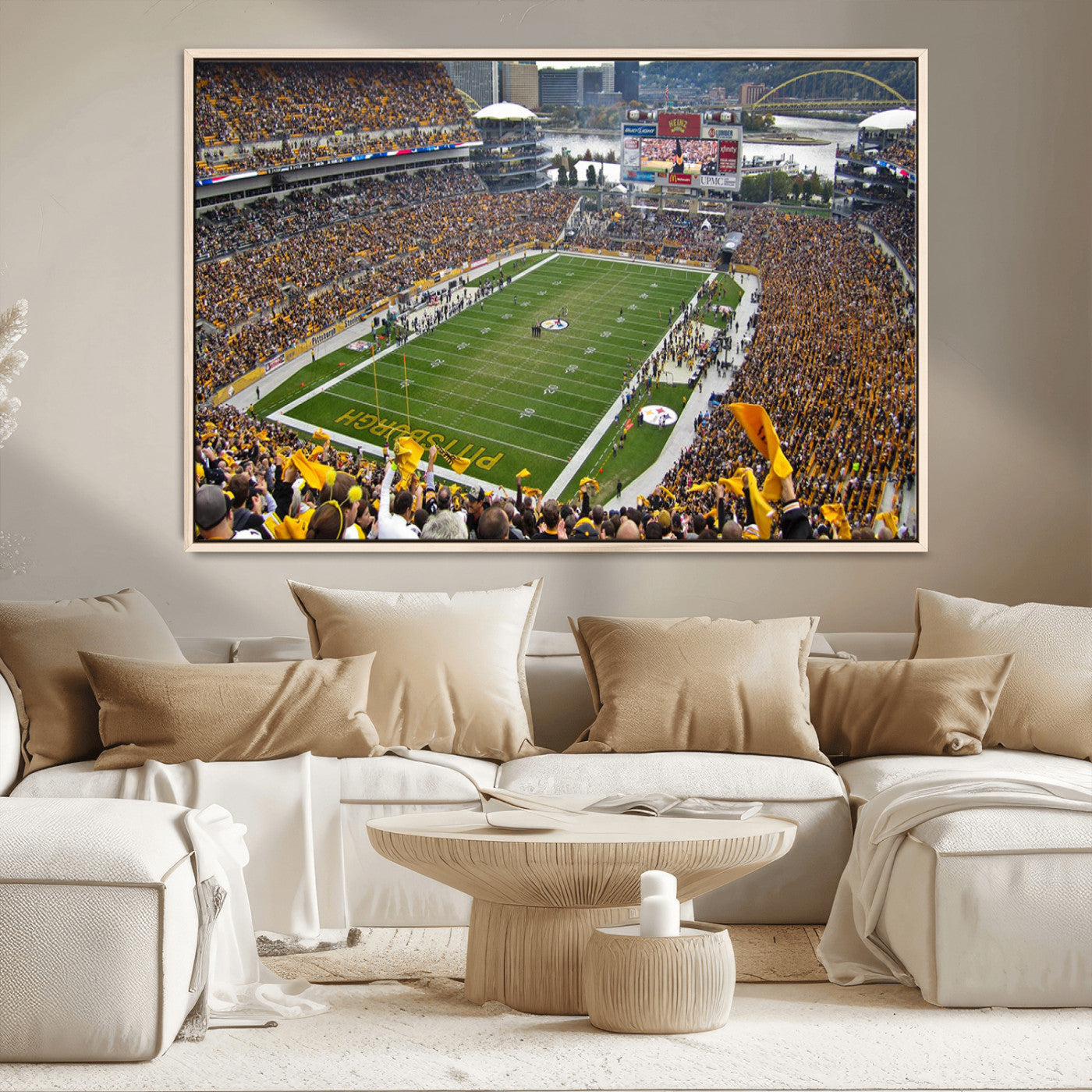 MGV-FC-36X24 - Pittsburgh Steelers Football Team Print - Pittsburgh Heinz Field Stadium Wall Art Canvas Print