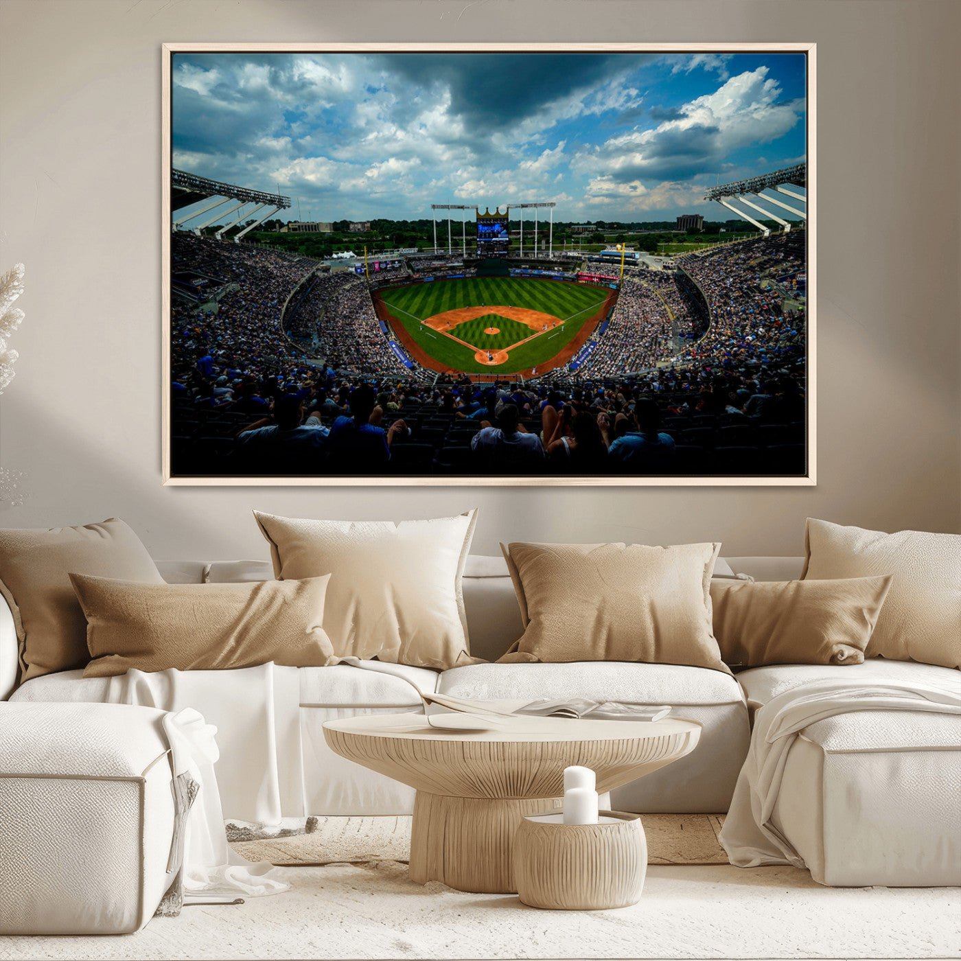 MGV-FC-36X24 - 3-Panel Kauffman Stadium Wall Art Print | Large Kansas City Royals Baseball Canvas Print for Sports