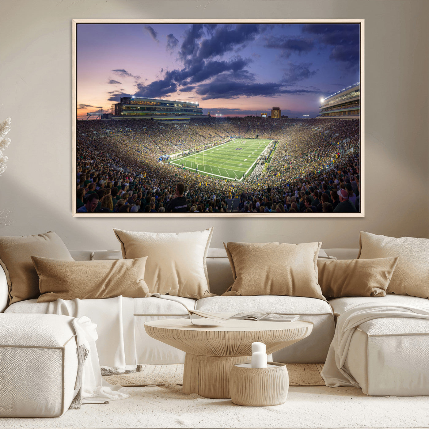 MGV-FC-36X24 - Notre Dame Fighting Irish Football Team Print - Notre Dame Stadium Wall Art Canvas Print