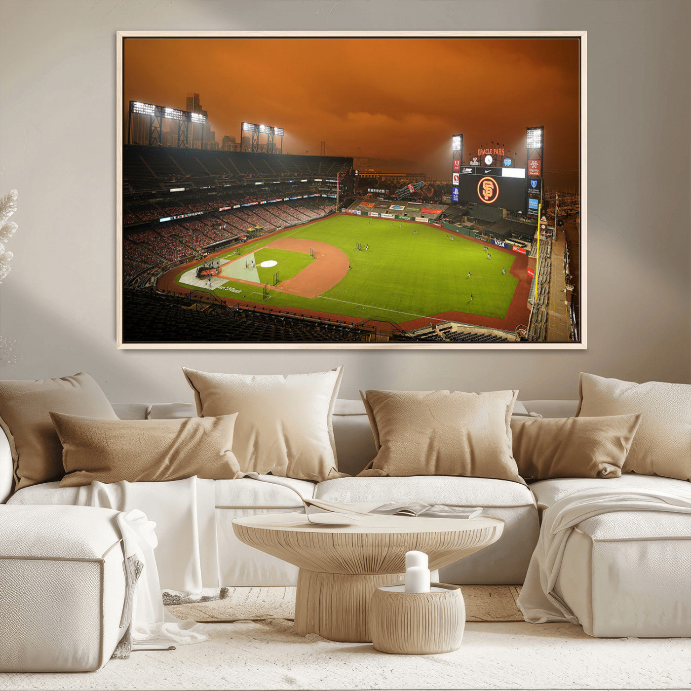 MGV-FC-36X24 - San Francisco Giants Baseball Team Print - Oracle Park Stadium Wall Art Canvas Print