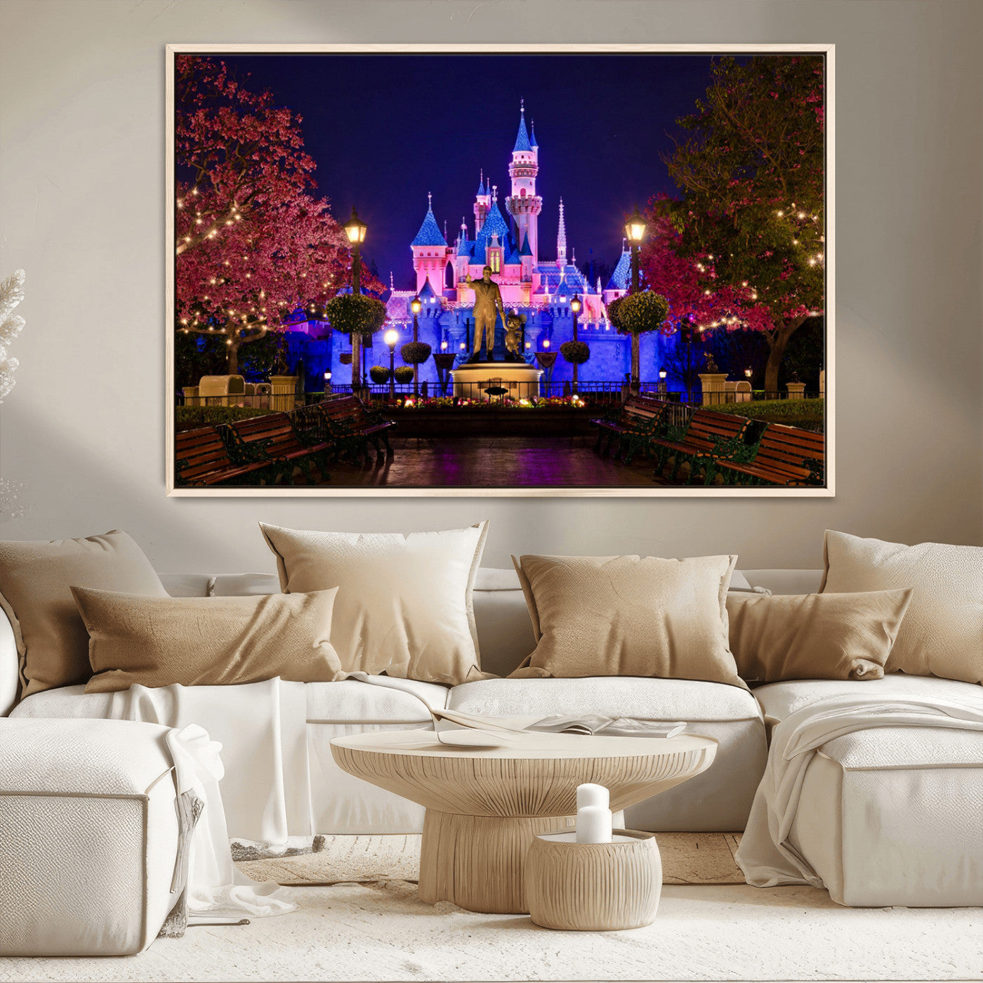 MGV-FC-36X24 - Castle Large Wall Art Disney Magic Kingdom Kids Room Decor - Disney World Christmas Home Decor Child