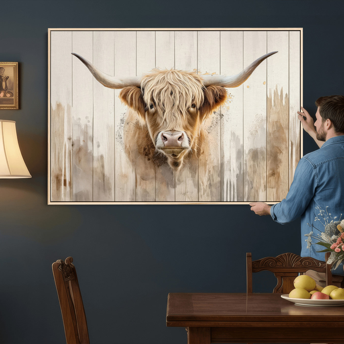 83059-MGV-CV-36X24 - Vibrant Autumn Landscape Canvas Wall Art - Fall Foliage and Mountain View Print for Home, Farmhouse, and Cozy Cabin Decor, Ready to Hang