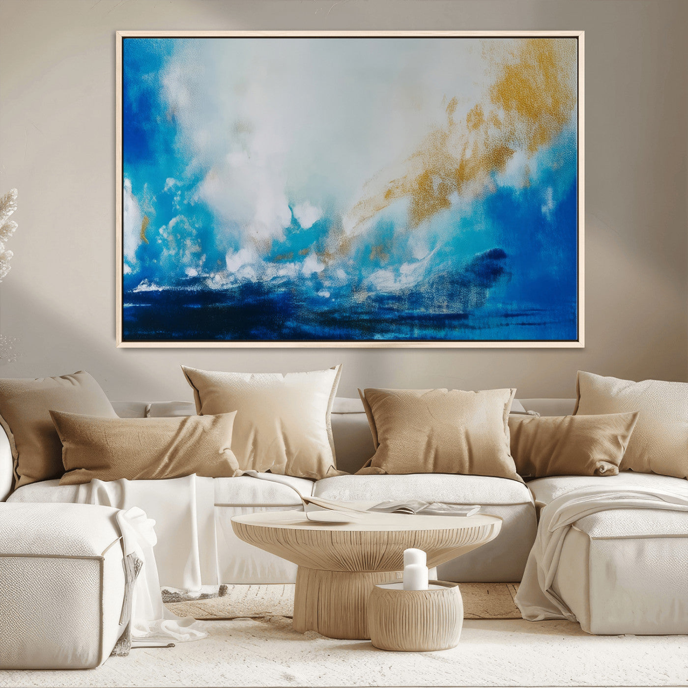 MGV-FC-36X24 - Blue Abstract Print - Dynamic Ocean-Inspired Canvas Wall Art