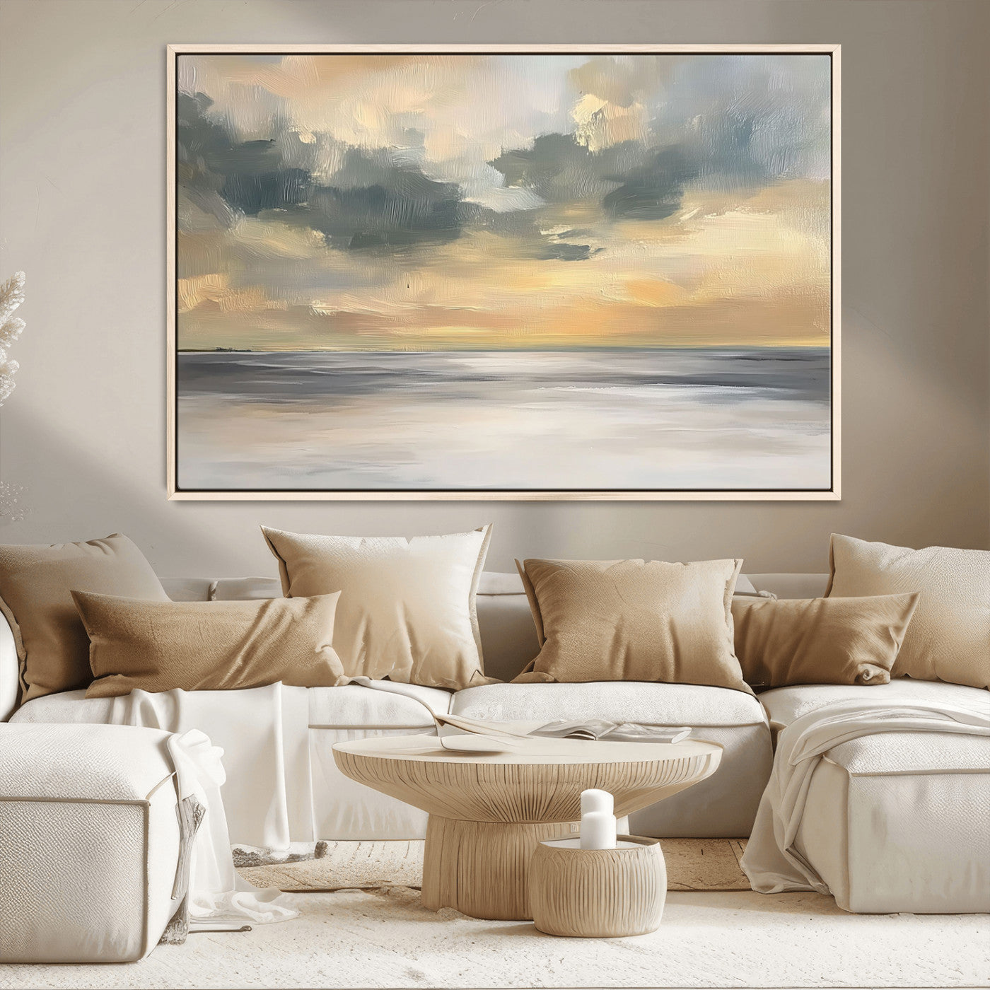 MGV-FC-36X24 - Modern Coastal Artwork with Vibrant Abstract Ocean Waves Wall Art Canvas Print for Contemporary