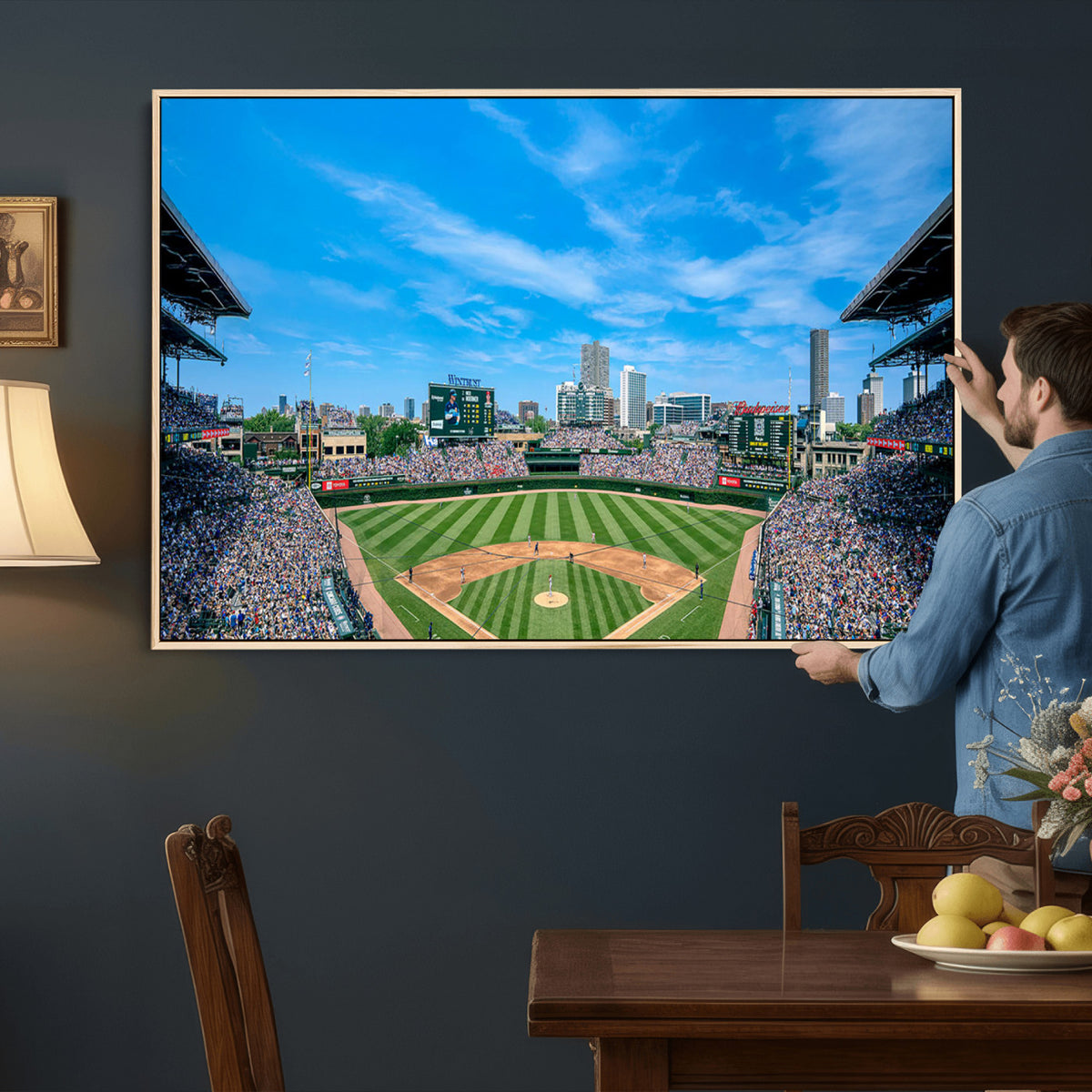 32373-MGV-CV-36X24 - Wrigley Field Chicago Cubs Panoramic Art Multi-Piece Canvas
