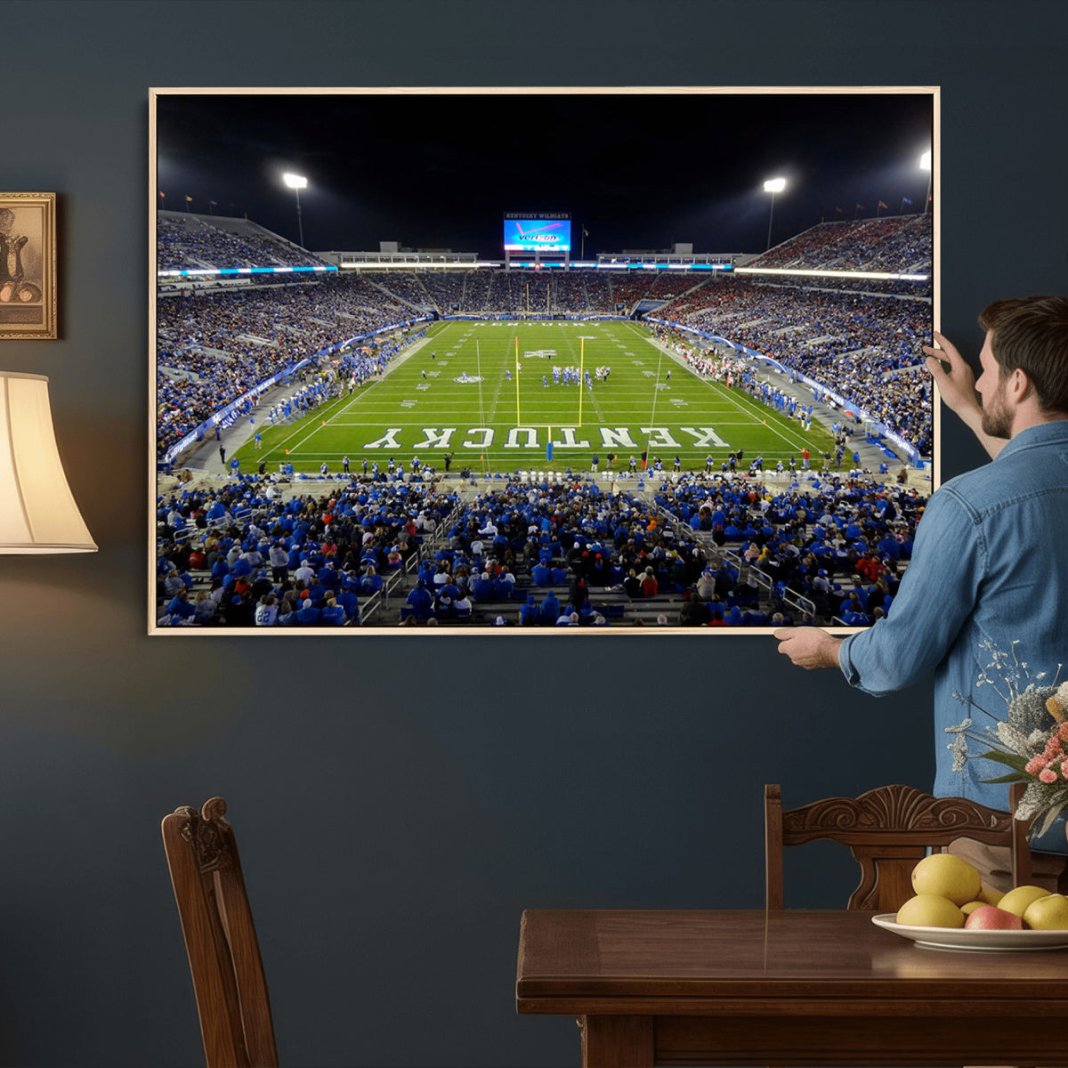 14304-MGV-CV-36X24 - Kroger Field Canvas Wall Art, Kentucky Stadium Wall Art, Framed and Ready to Hang