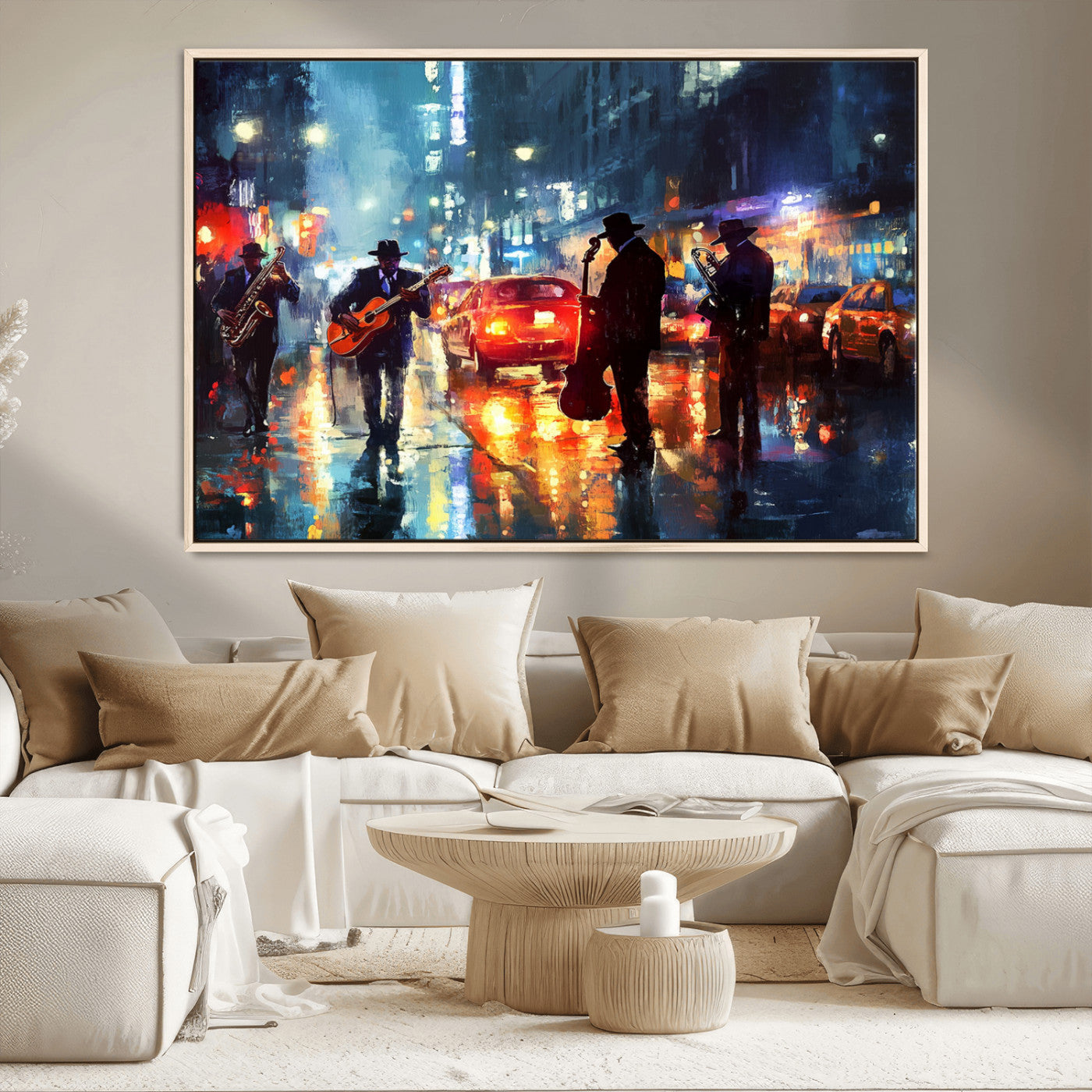 MGV-FC-36X24 - African American Jazz Canvas - Abstract Music Wall Art Print - Abstract Jazz Wall Art Framed Prints